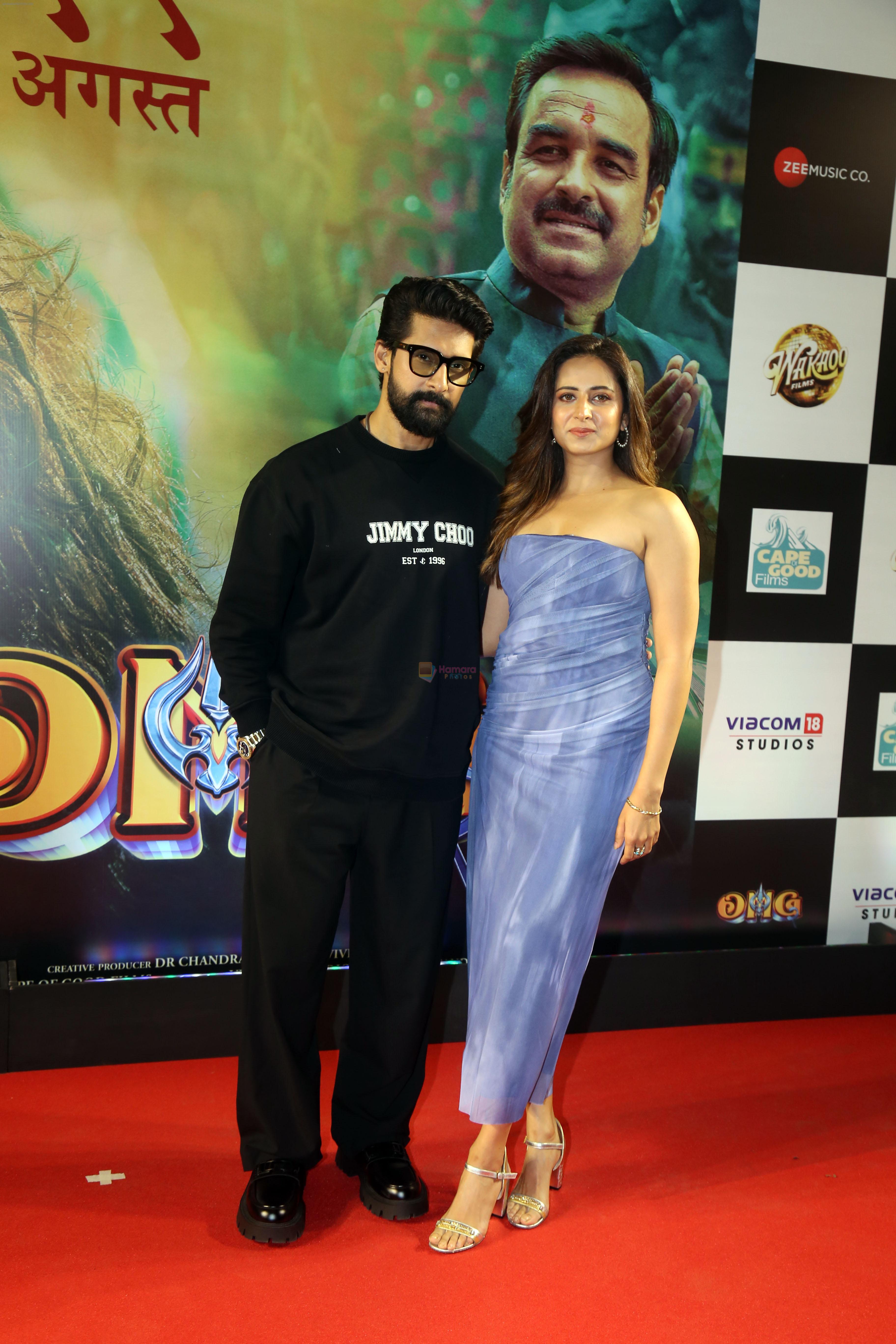 Ravi Dubey, Sargun Mehta at the premiere of movie OMG 2 on 10th August 2023