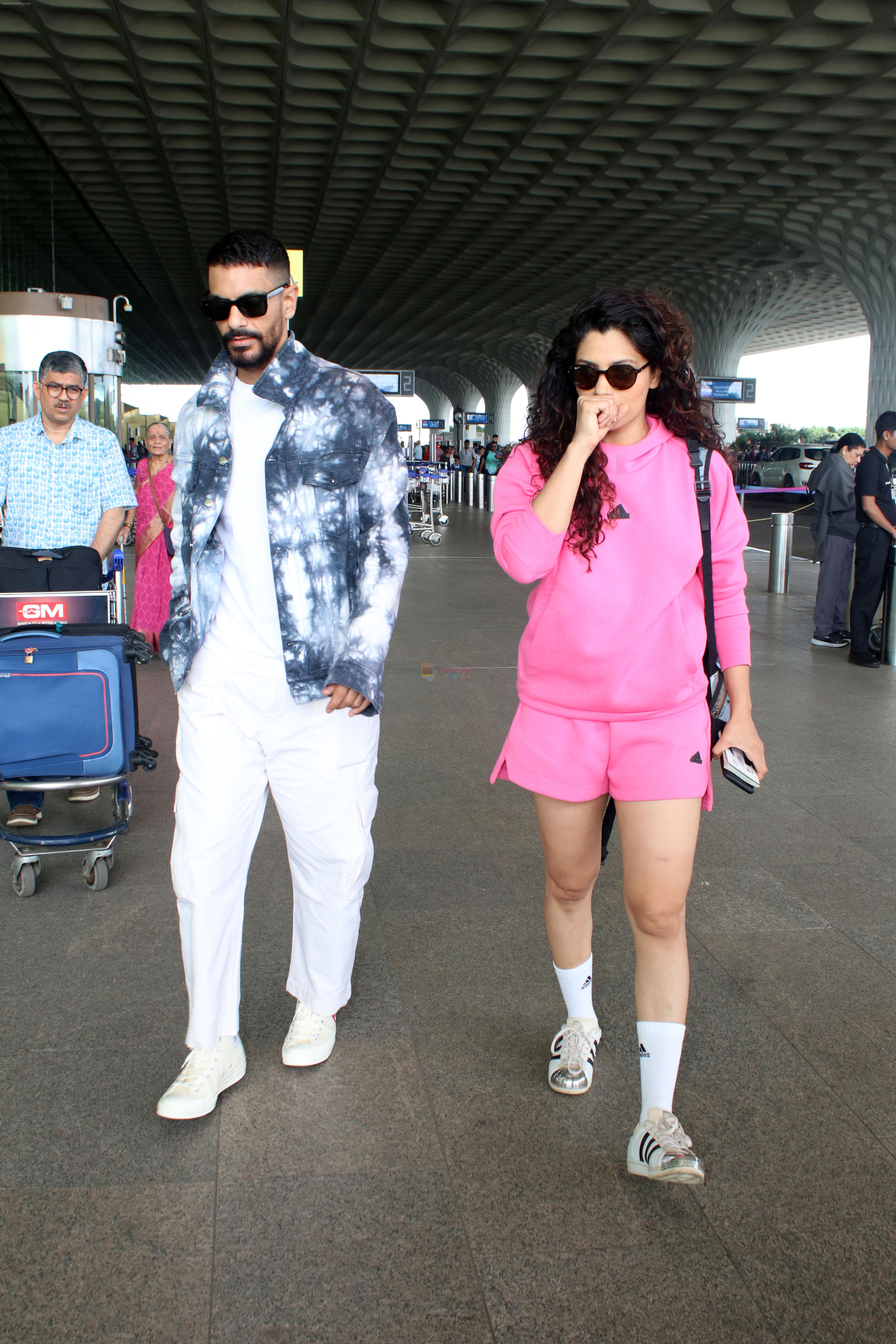 Angad Bedi and Saiyami Kher spotted at the Airport on 11th August 2023