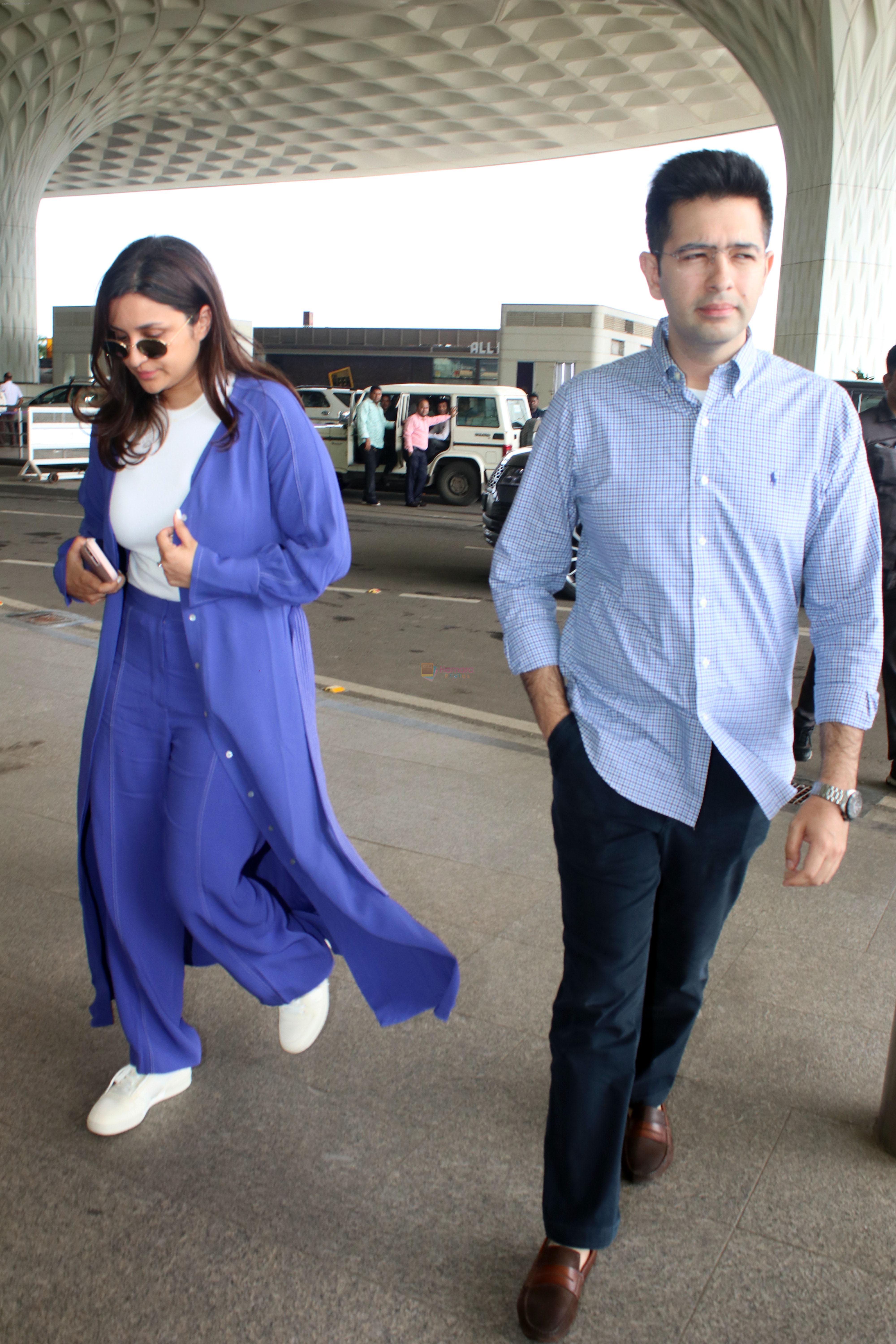 Parineeti Chopra and Raghav Chadha spotted at the Airport Departure on 11th August 2023