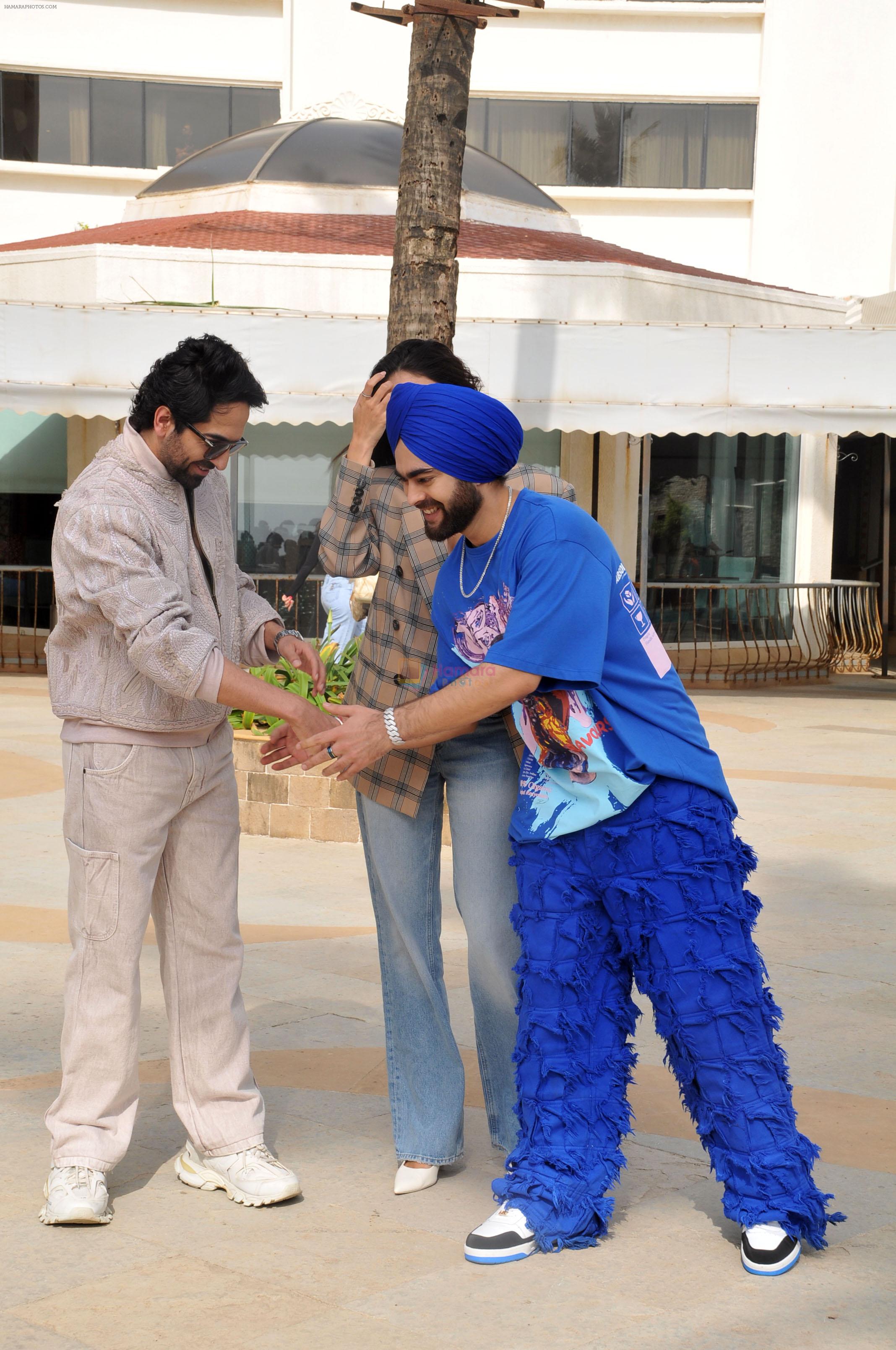 Ayushmann Khurrana, Manjot Singh promote their film Dream Girl 2 at Hotel Sun-N-Sand in Juhu on 12th August 2023