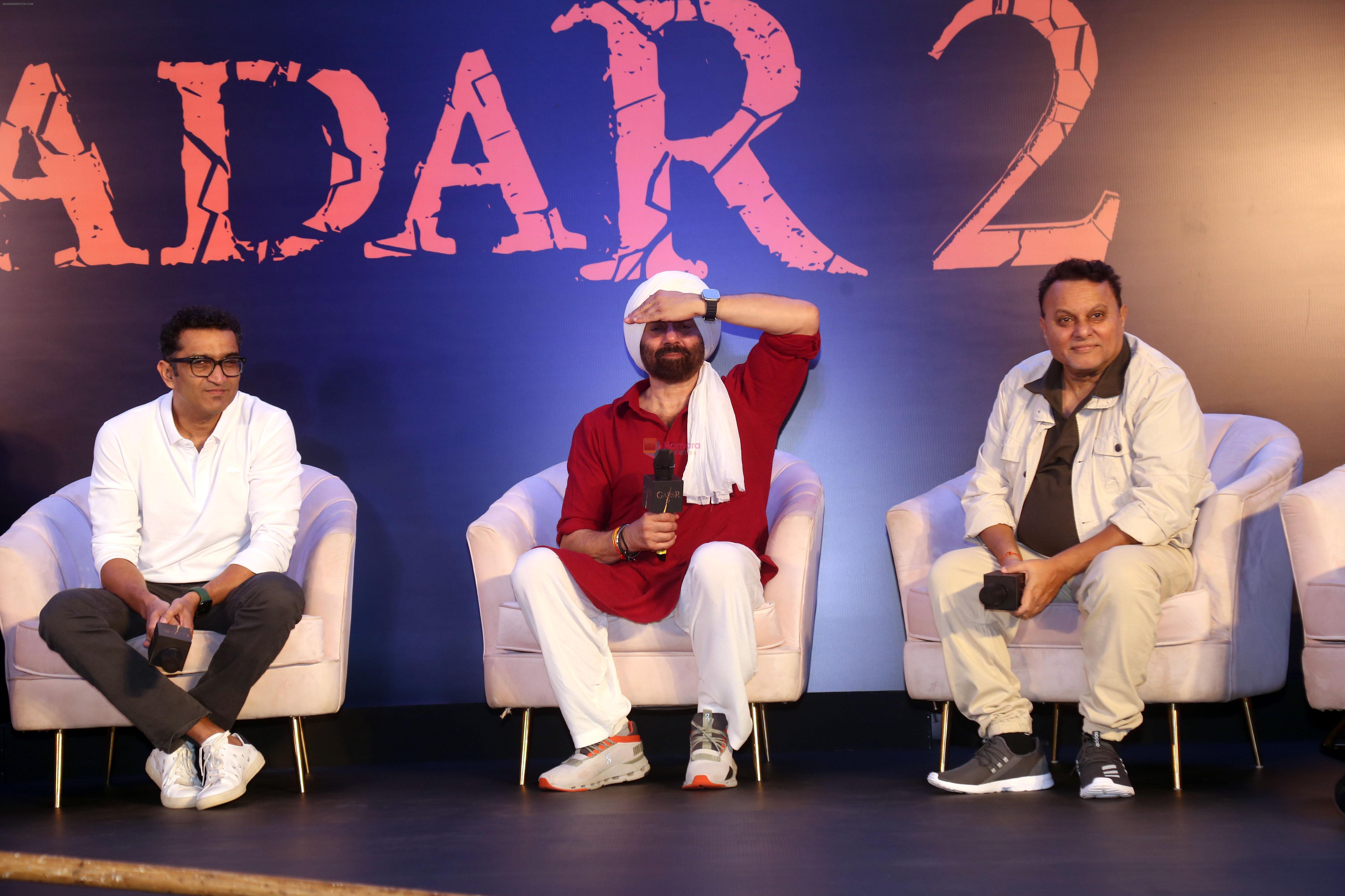 Anil Sharma, Shariq Patel, Sunny Deol at Gadar 2 press conference on 14th August 2023