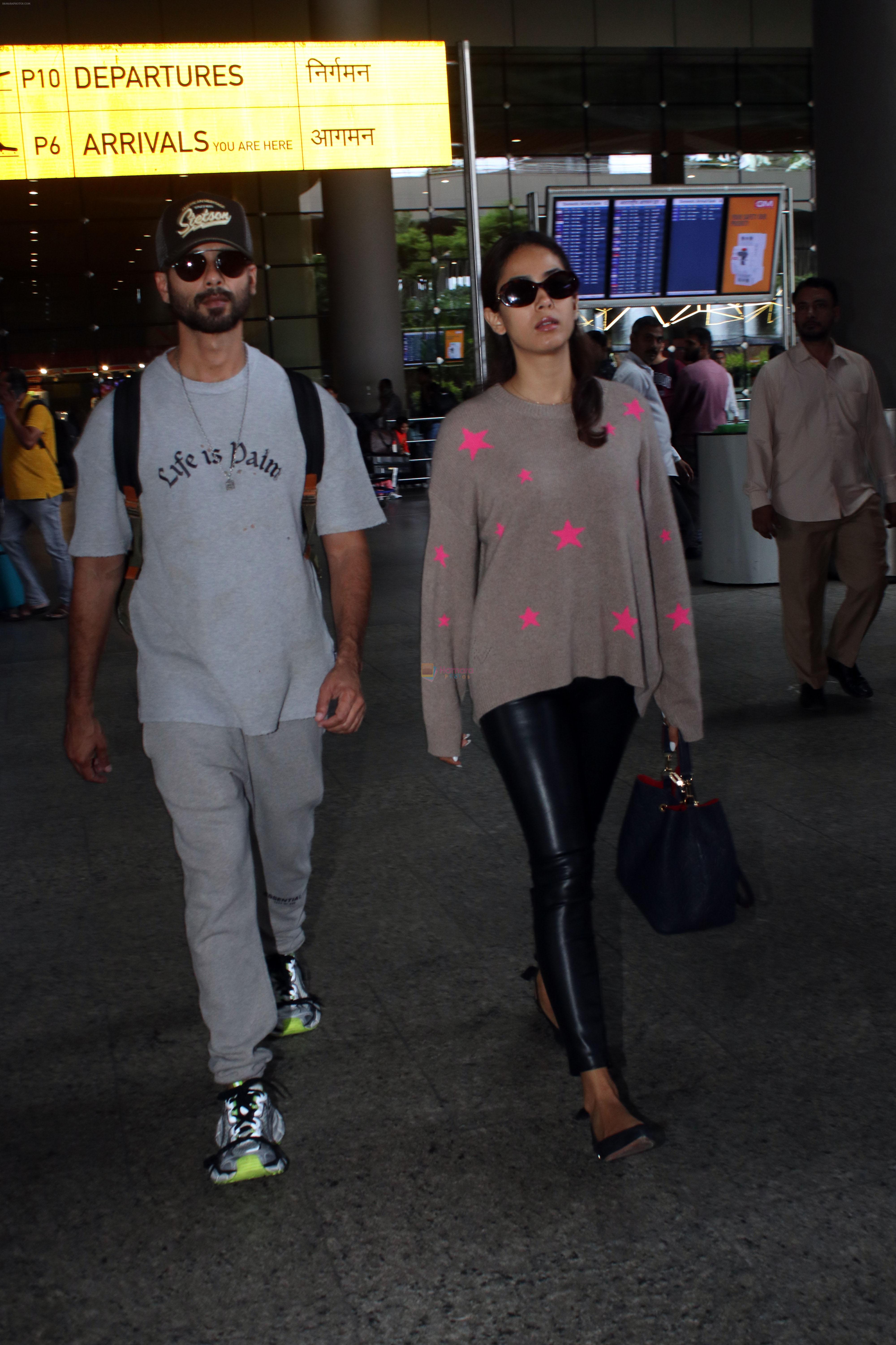 Shahid Kapoor and Mira Rajput spotted at the airport on on 16th August 2023