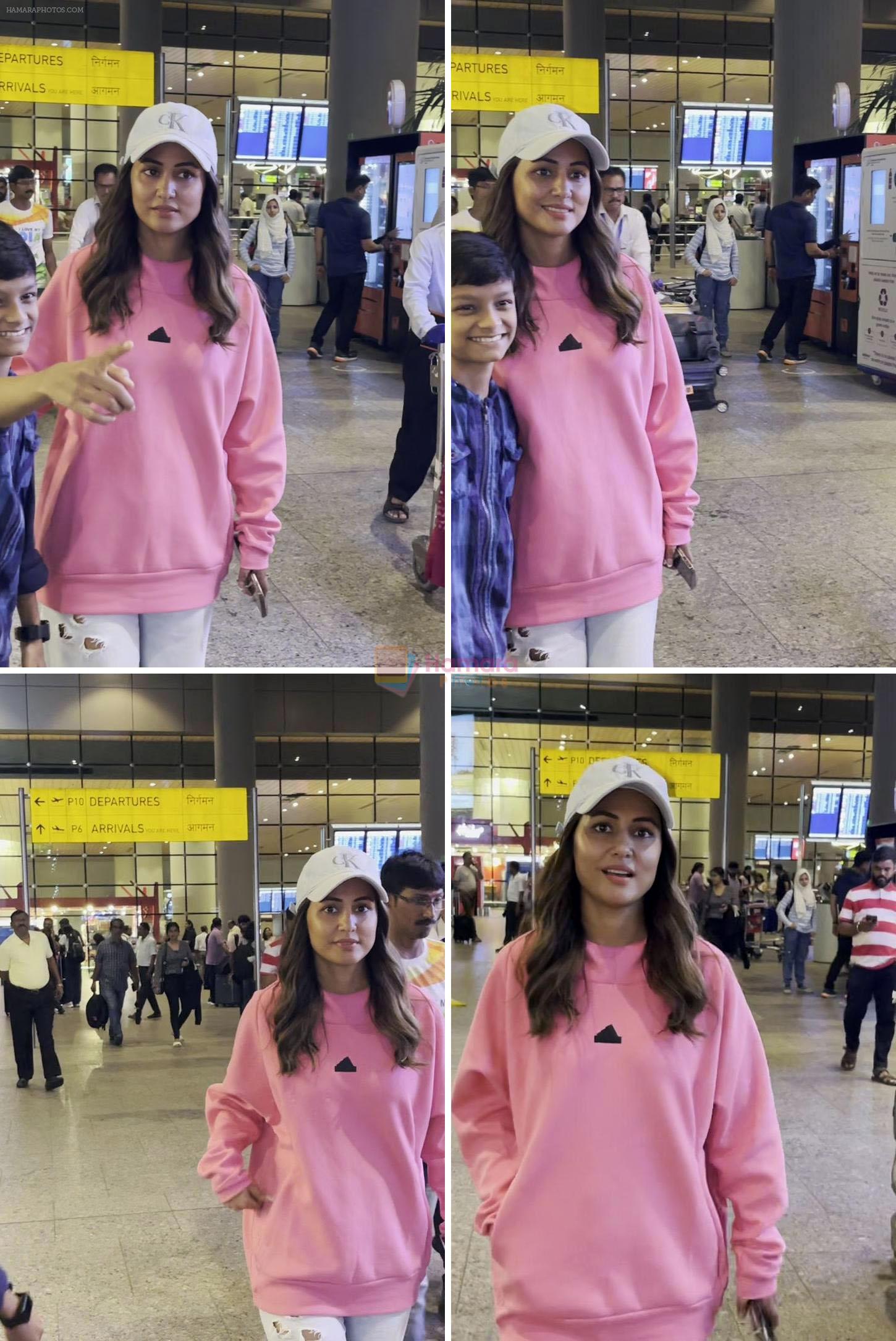 Hina Khan Spotted At Airport Arrival on 16th August 2023