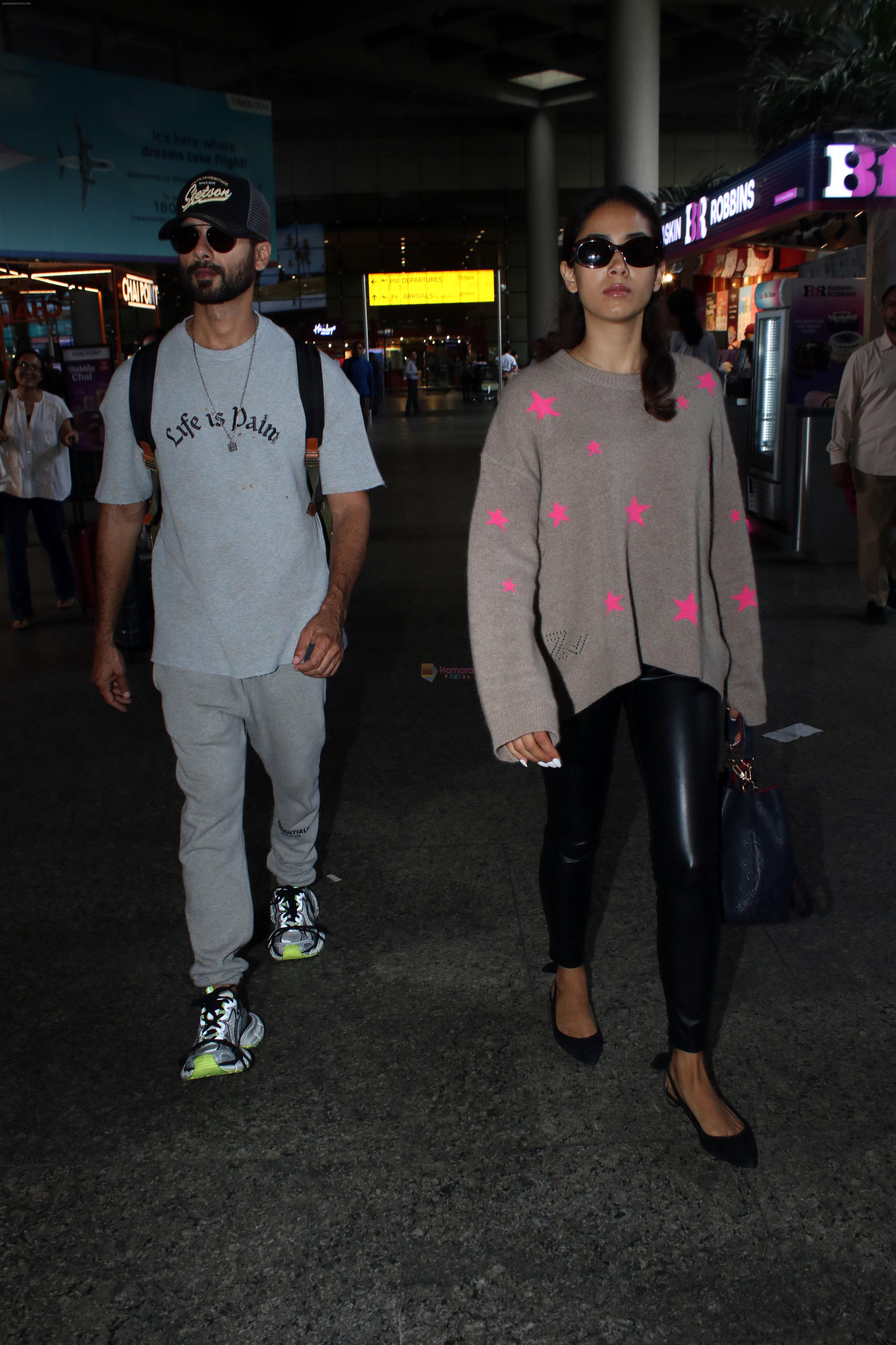 Shahid Kapoor and Mira Rajput spotted at the airport on on 16th August 2023