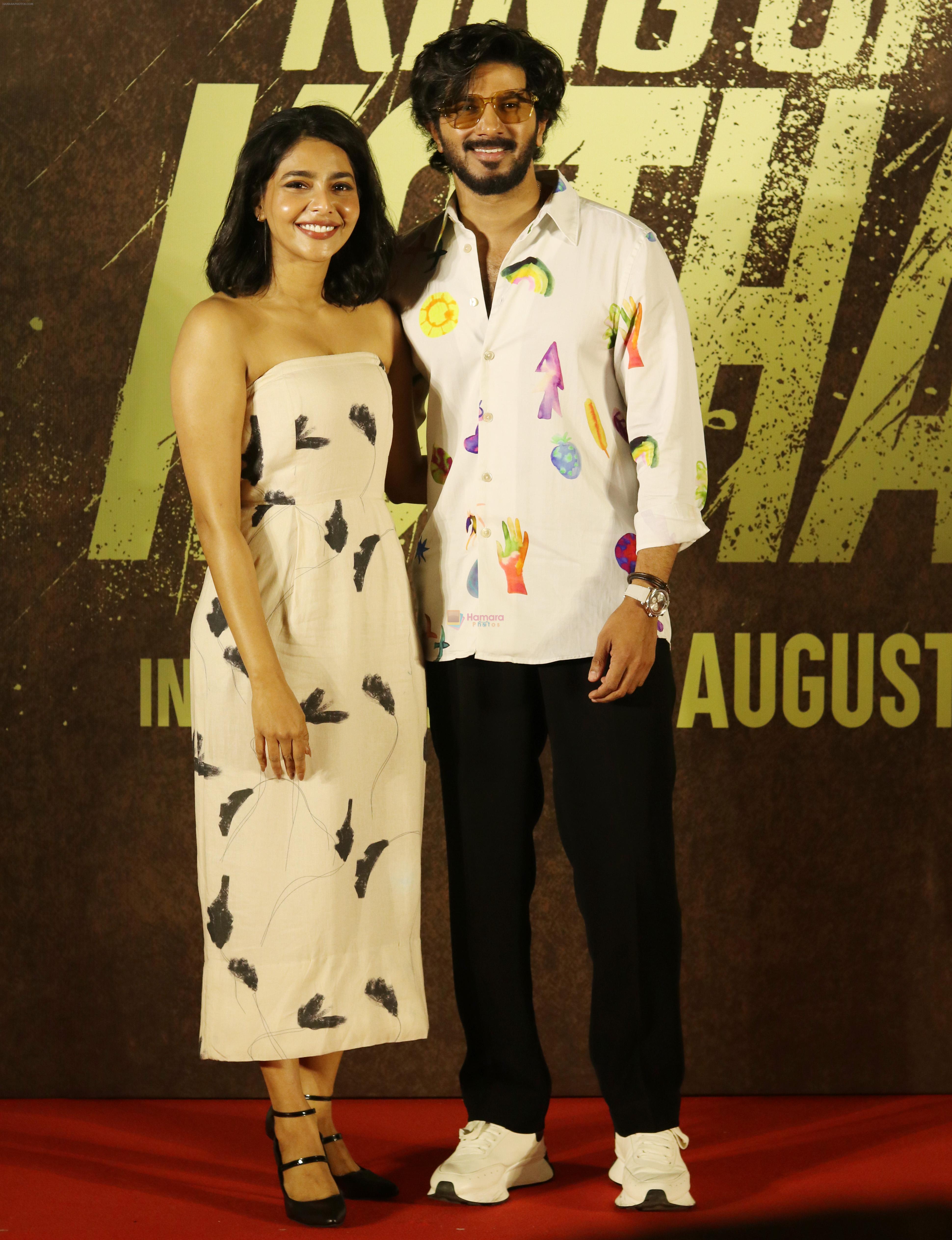 Aishwarya Lekshmi, Dulquer Salmaan at the trailer and song launch of King of Kotha on 17th August 2023