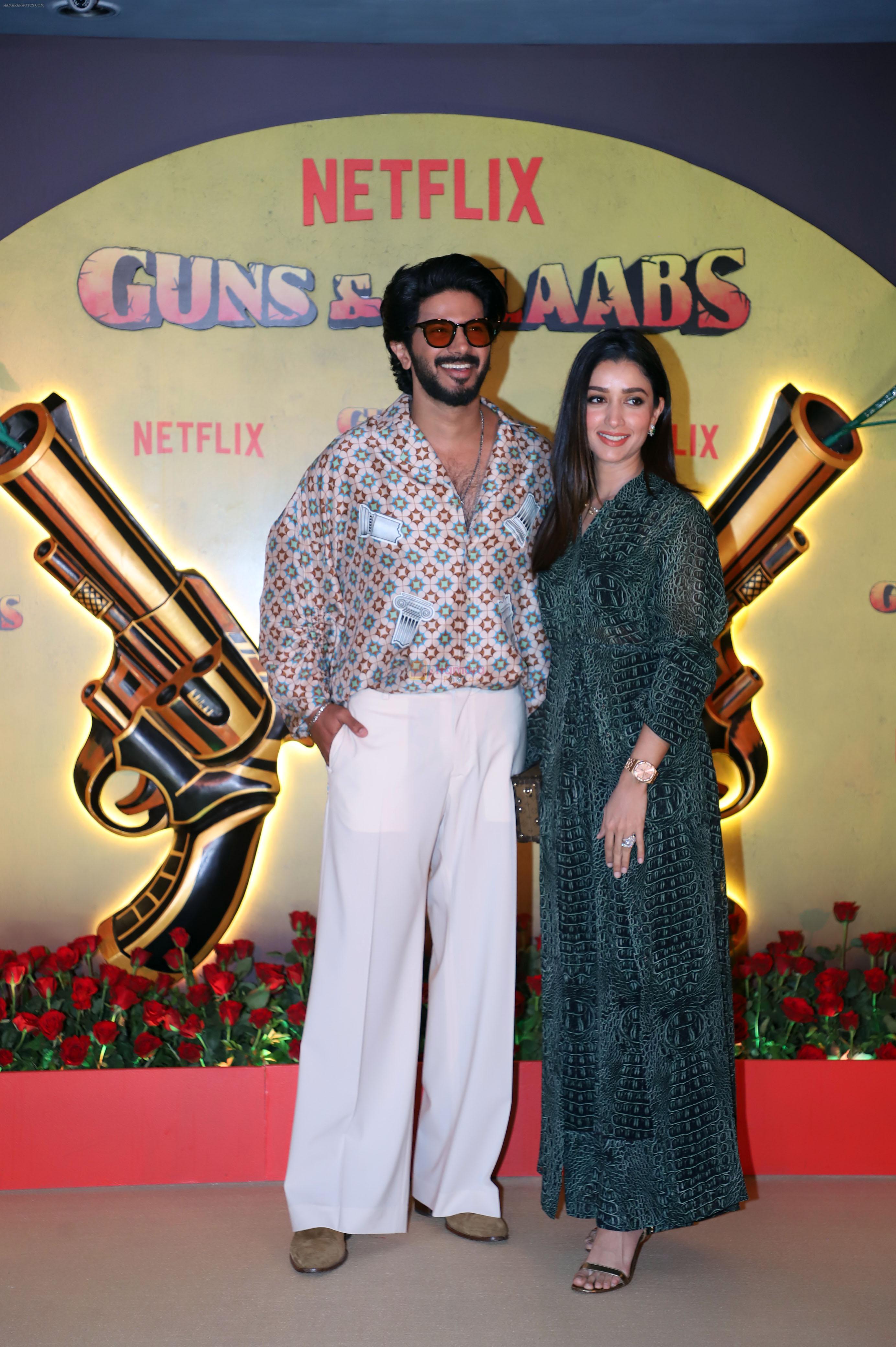 Amal Sufiya, Dulquer Salmaan at the premiere of Netflix Web Series Guns and Gulaabs on 16th August 2023