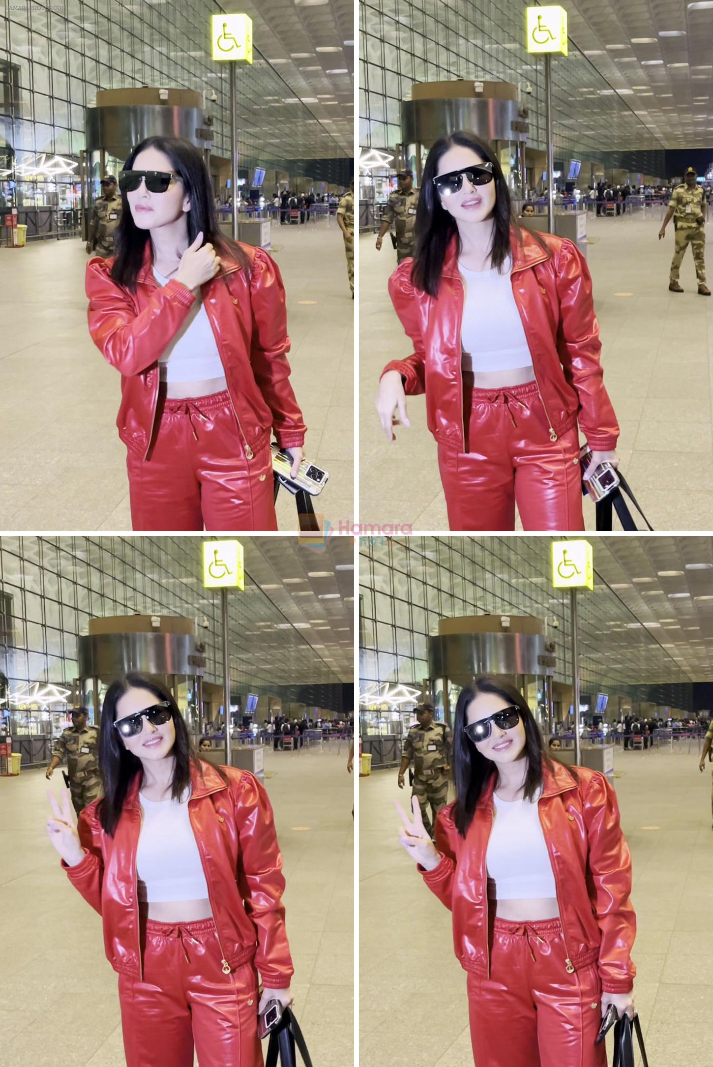 Sunny Leone Spotted At Airport Departure on 17th August 2023