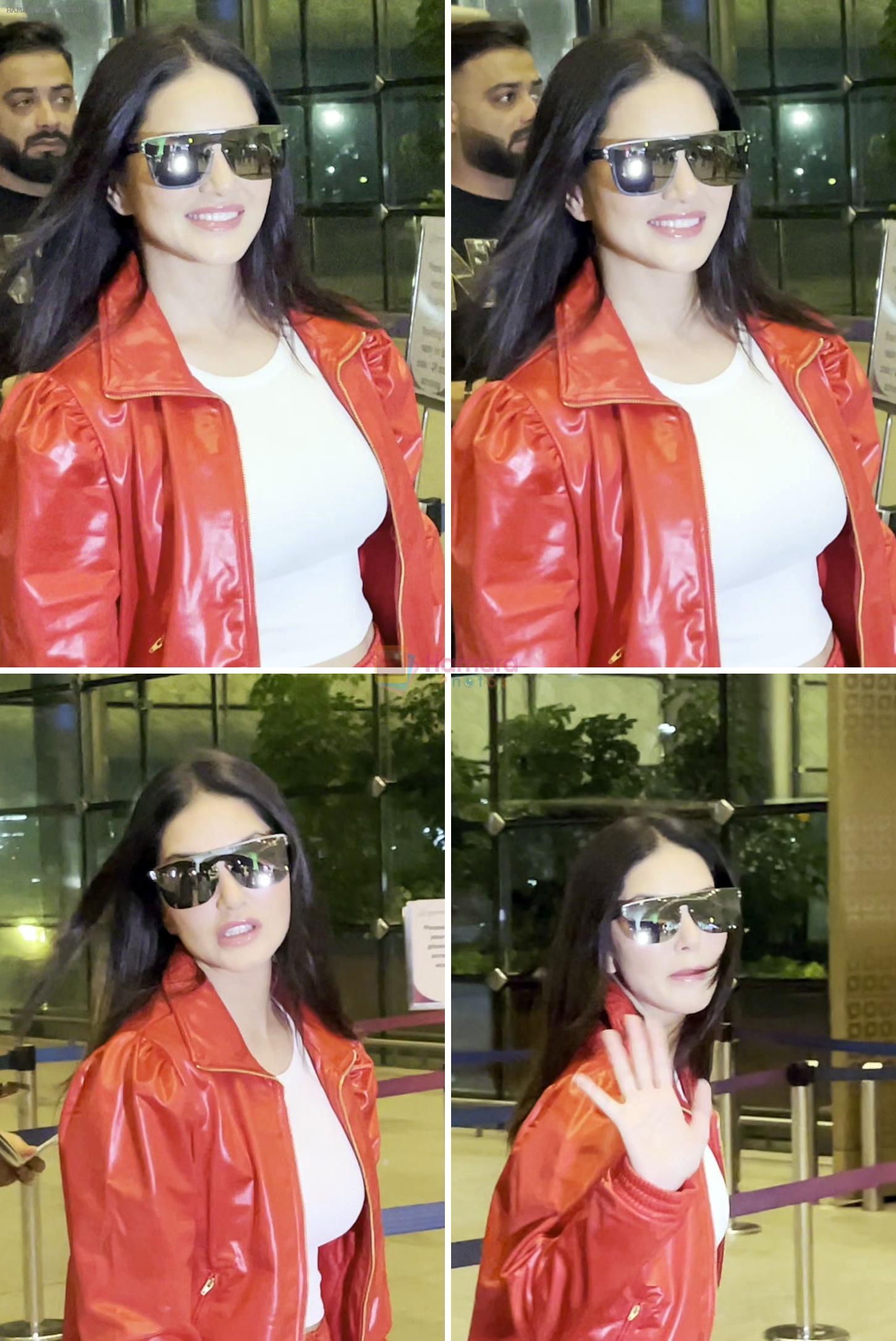 Sunny Leone Spotted At Airport Departure on 17th August 2023