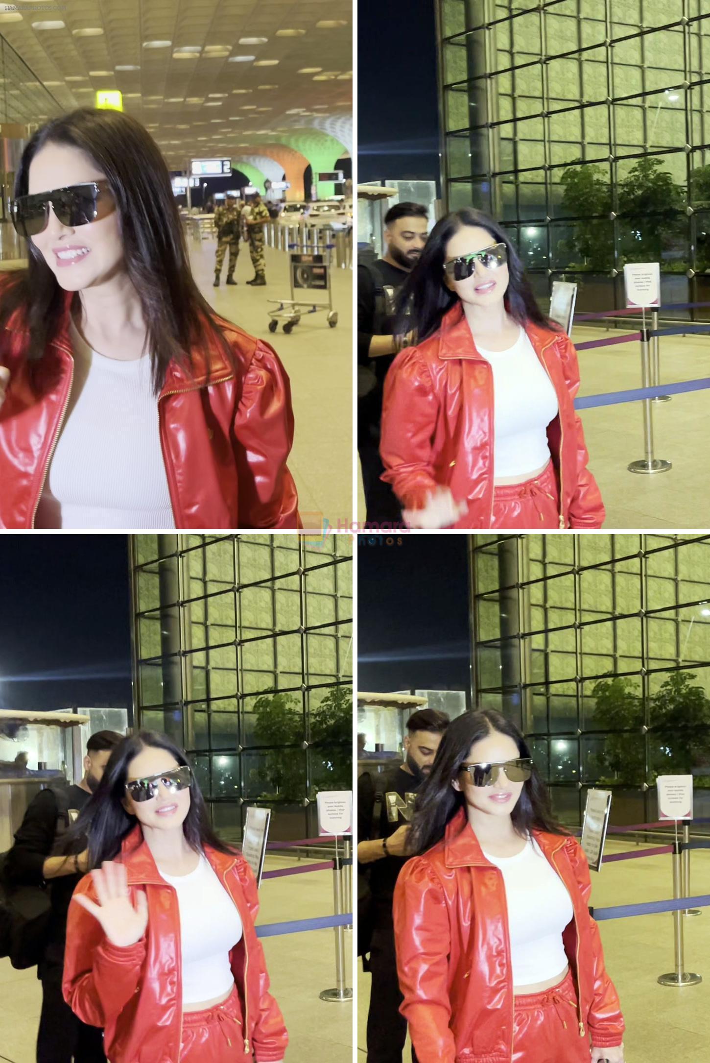Sunny Leone Spotted At Airport Departure on 17th August 2023