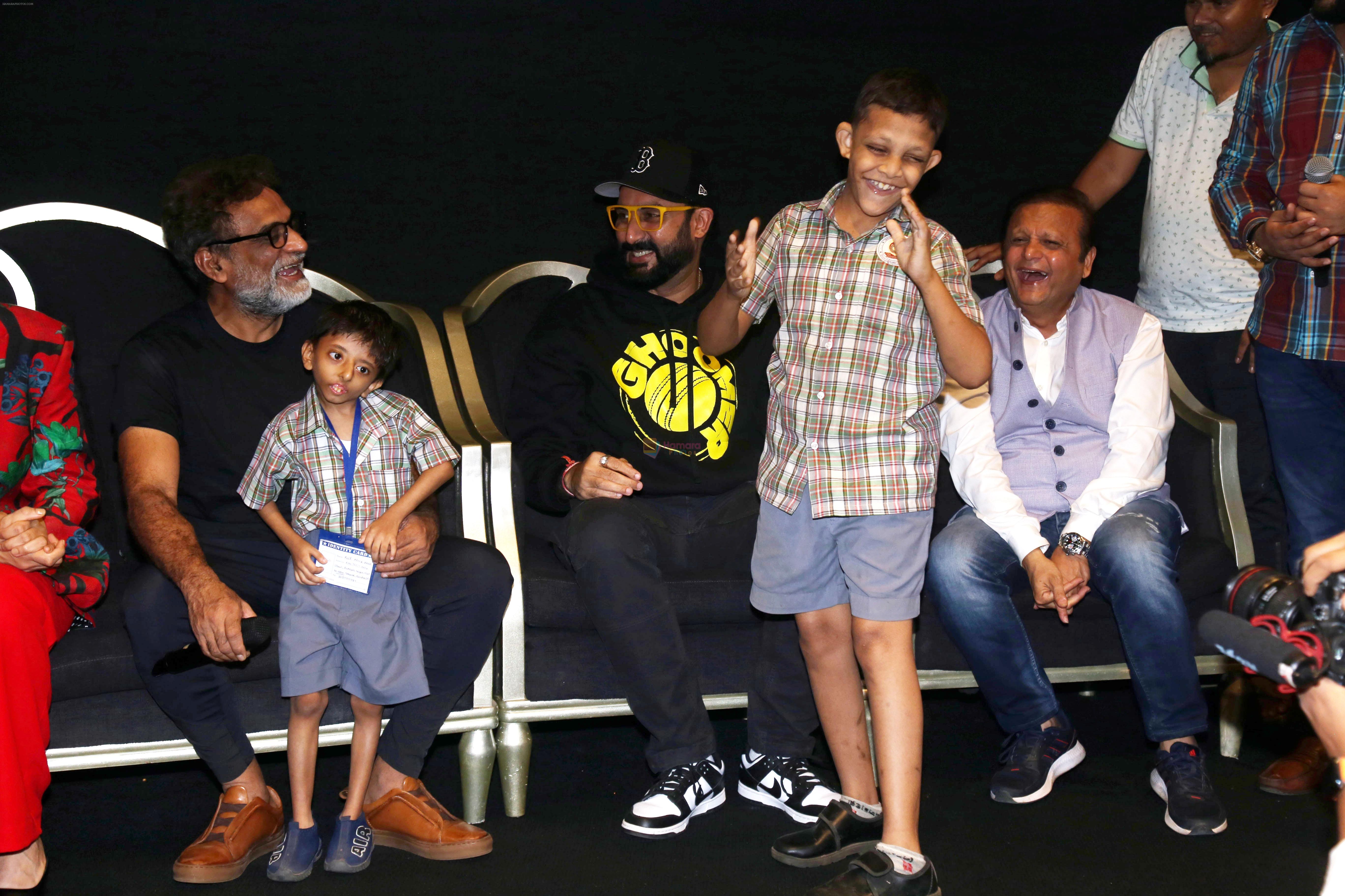 Abhishek Bachchan, Asif Bhamla, R. Balki celebrate Ghoomer release with differently abled kids at PVR Le Reve in Bandra on 21st August 2023