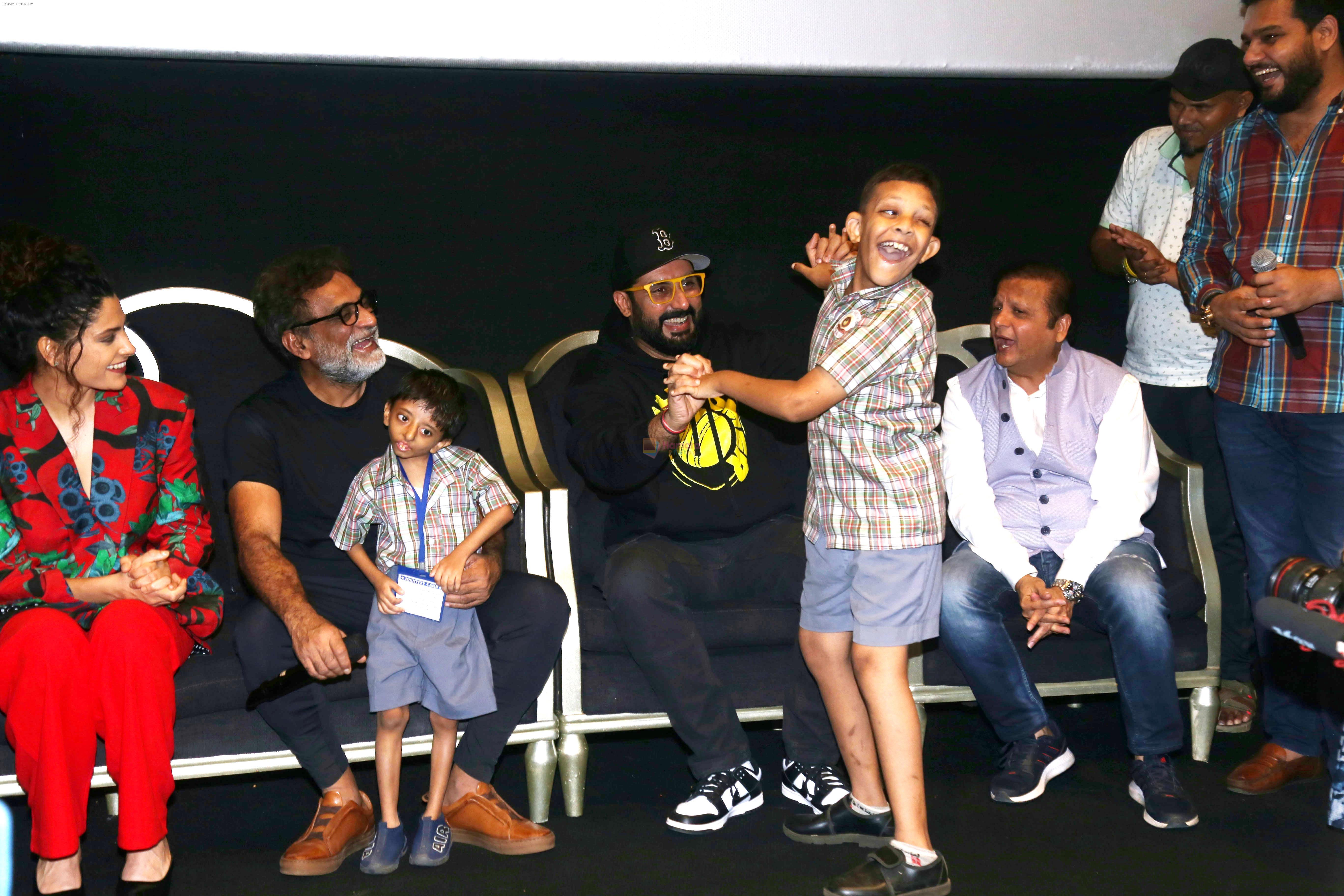Abhishek Bachchan, Asif Bhamla, R. Balki, Saiyami Kher celebrate Ghoomer release with differently abled kids at PVR Le Reve in Bandra on 21st August 2023