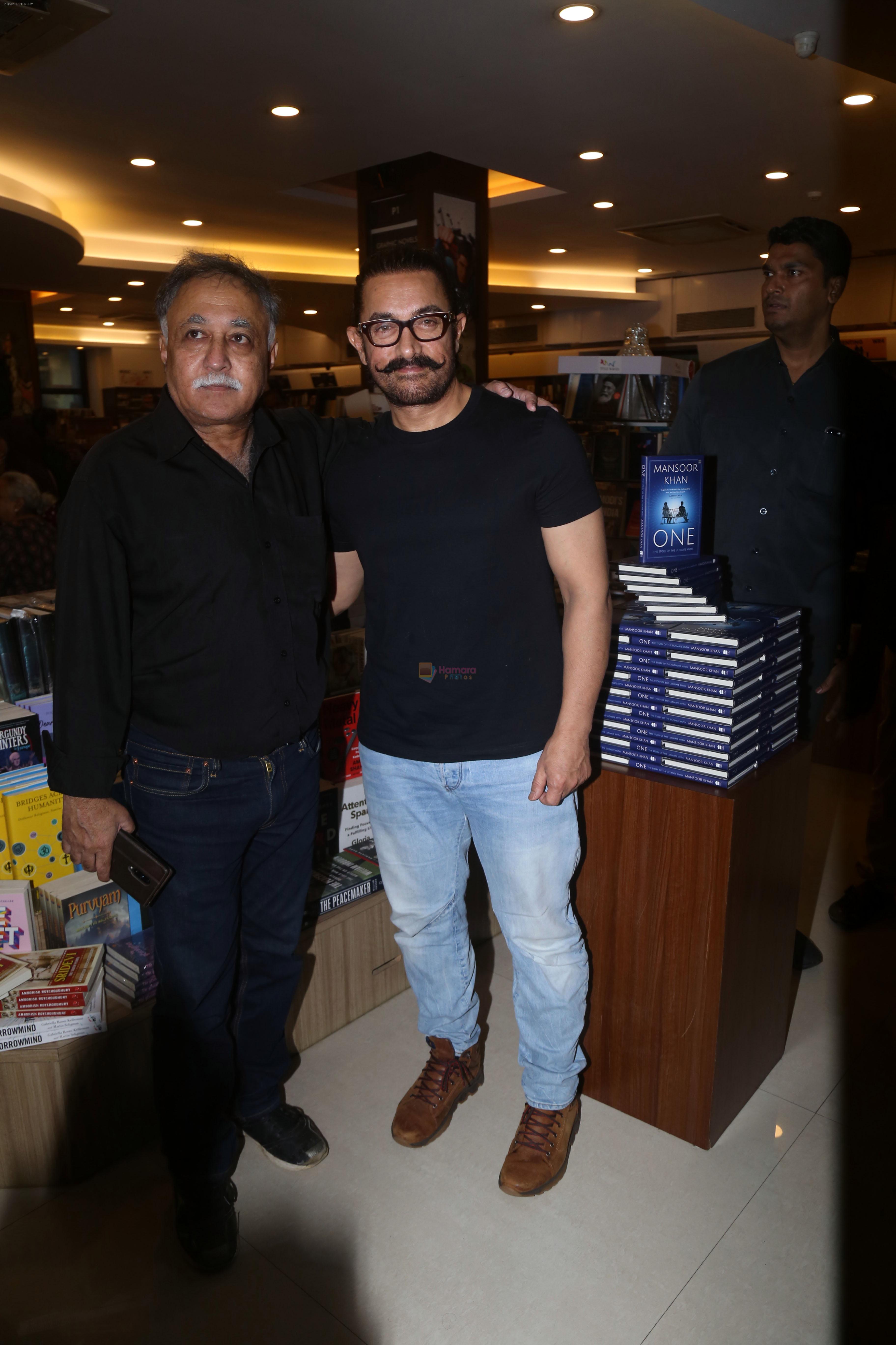 Aamir Khan, Mansoor Khan at the Book Launch of ONE The Story of the Ultimate Myth by Mansoor Khan on 21st August 2023