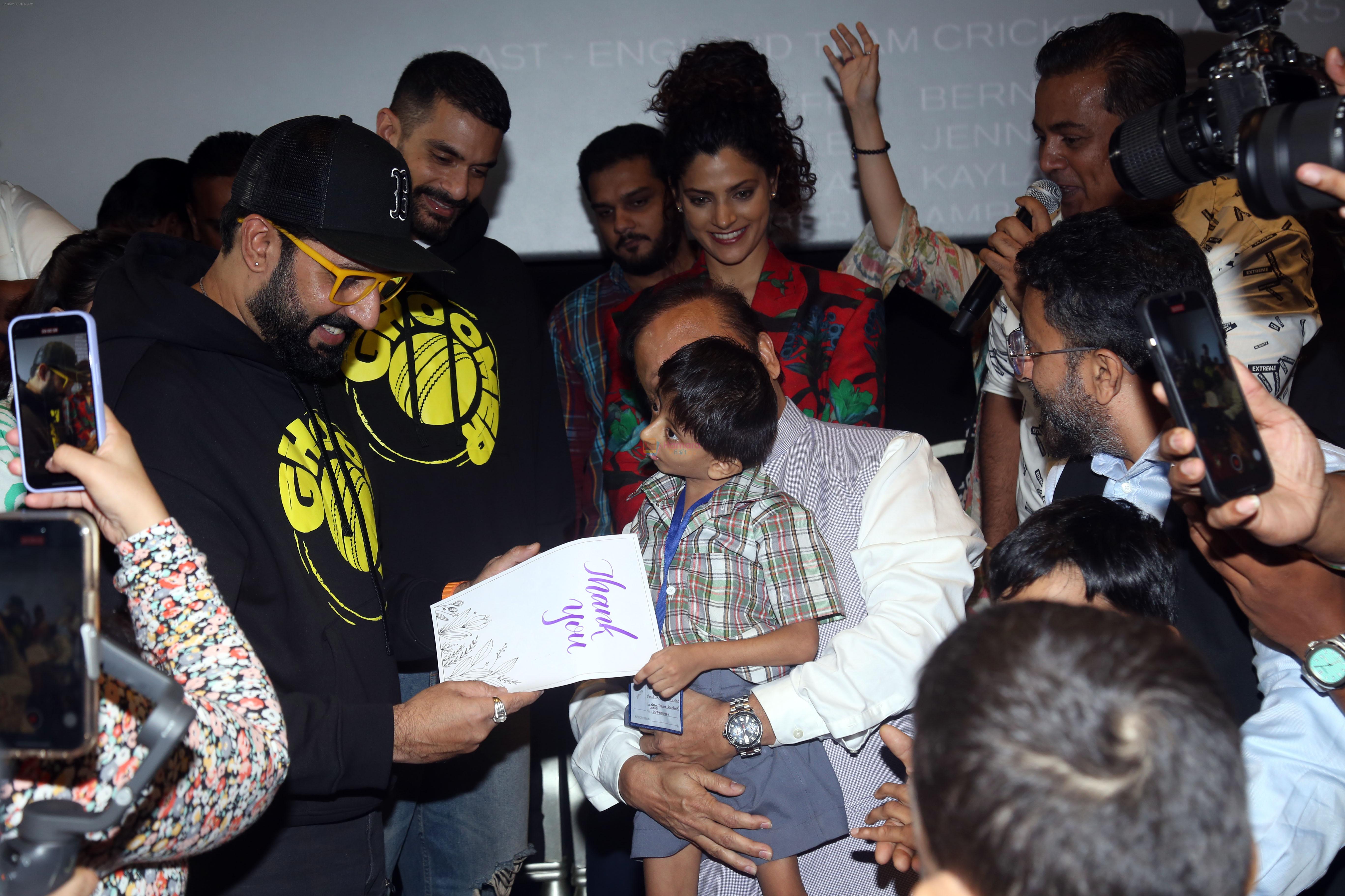 Abhishek Bachchan, Angad Bedi, Saiyami Kher celebrate Ghoomer release with differently abled kids at PVR Le Reve in Bandra on 21st August 2023