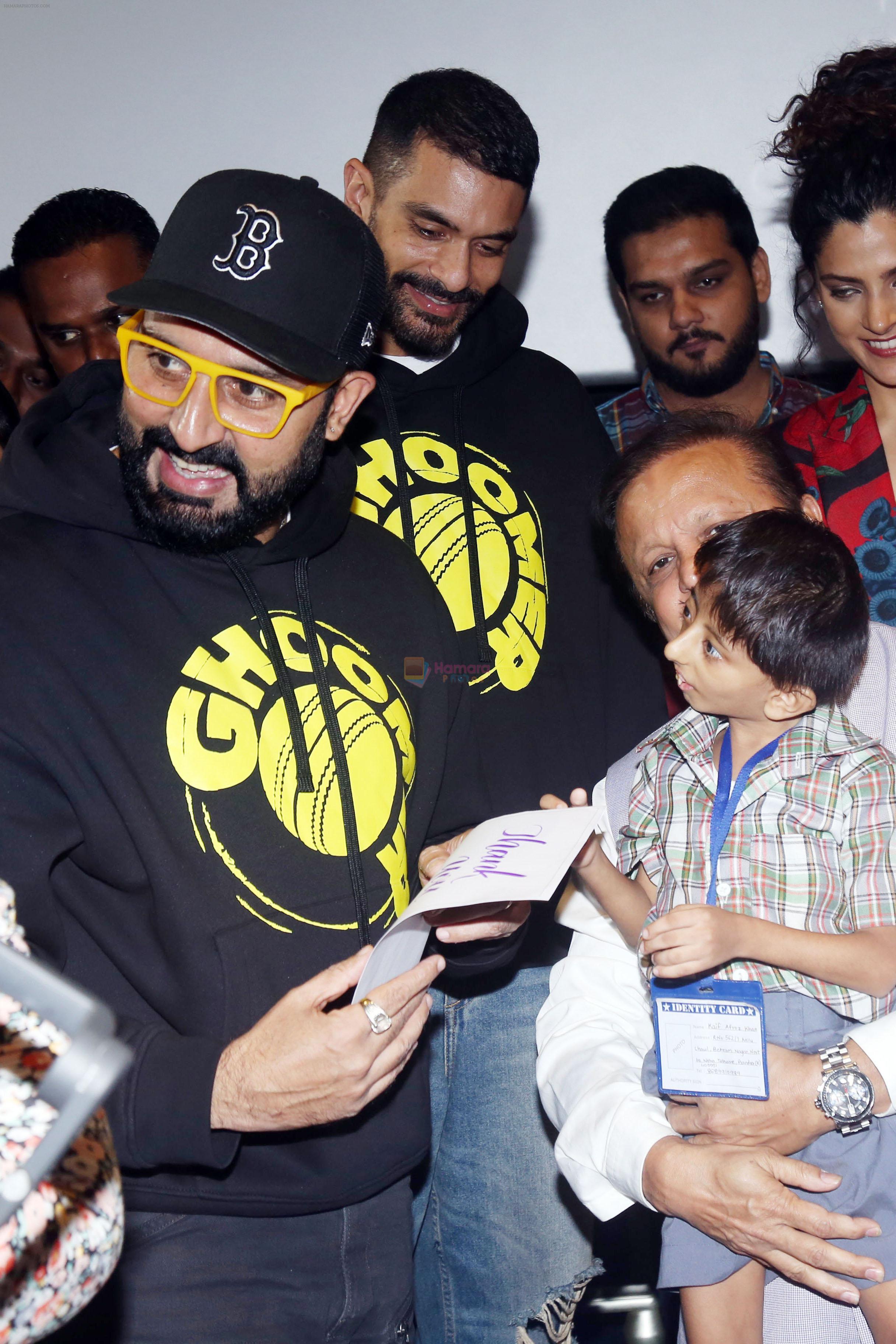 Abhishek Bachchan, Angad Bedi, Asif Bhamla, Saiyami Kher celebrate Ghoomer release with differently abled kids at PVR Le Reve in Bandra on 21st August 2023