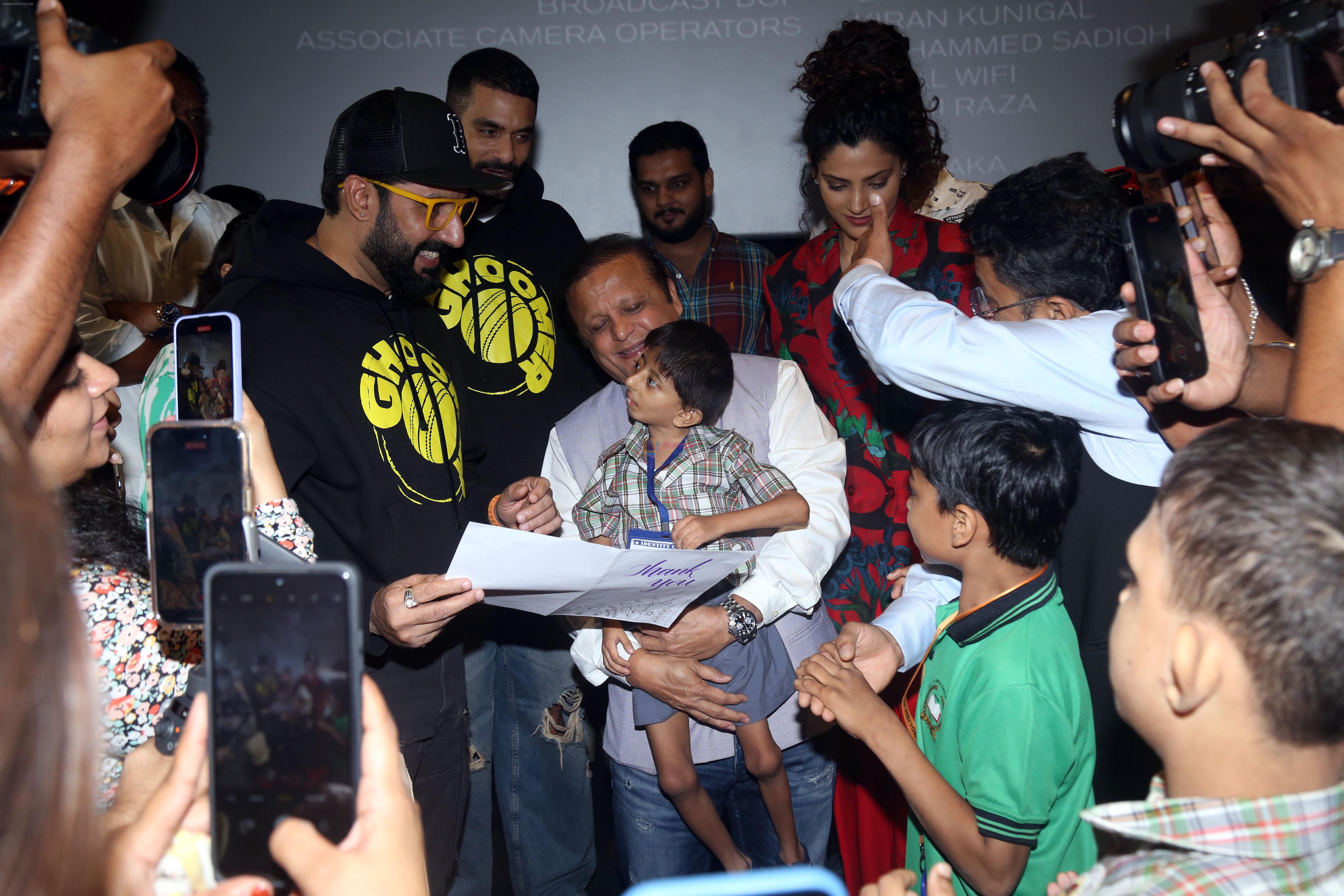 Abhishek Bachchan, Angad Bedi, Asif Bhamla, Saiyami Kher celebrate Ghoomer release with differently abled kids at PVR Le Reve in Bandra on 21st August 2023