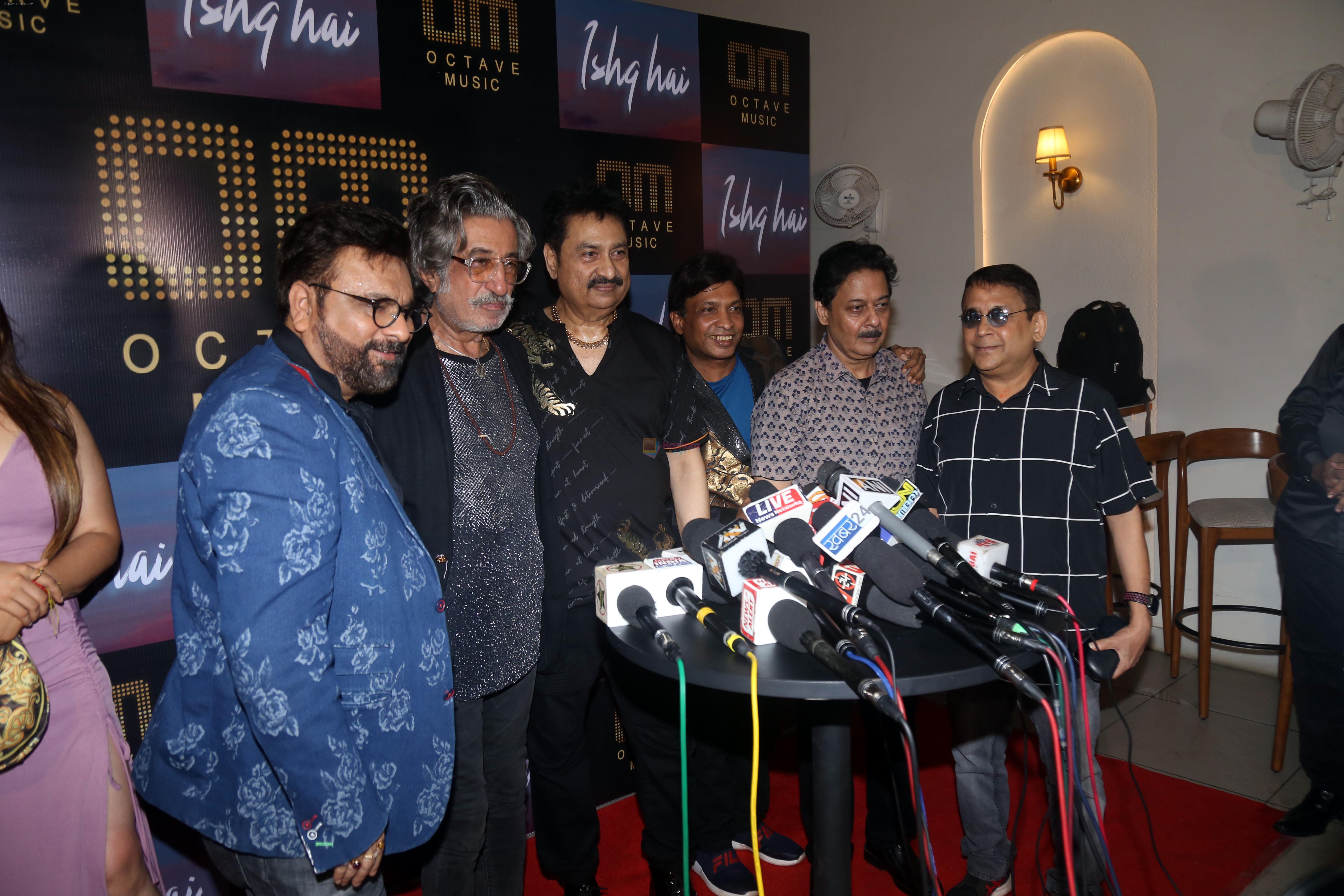 Anand Chitragupta, Kumar Sanu, Milind Chitragupth, Neeraj Mishra, Shakti Kapoor, Sunil Pal at the Launch of Octave Music and Ishq Hai Song on 22nd August 2023