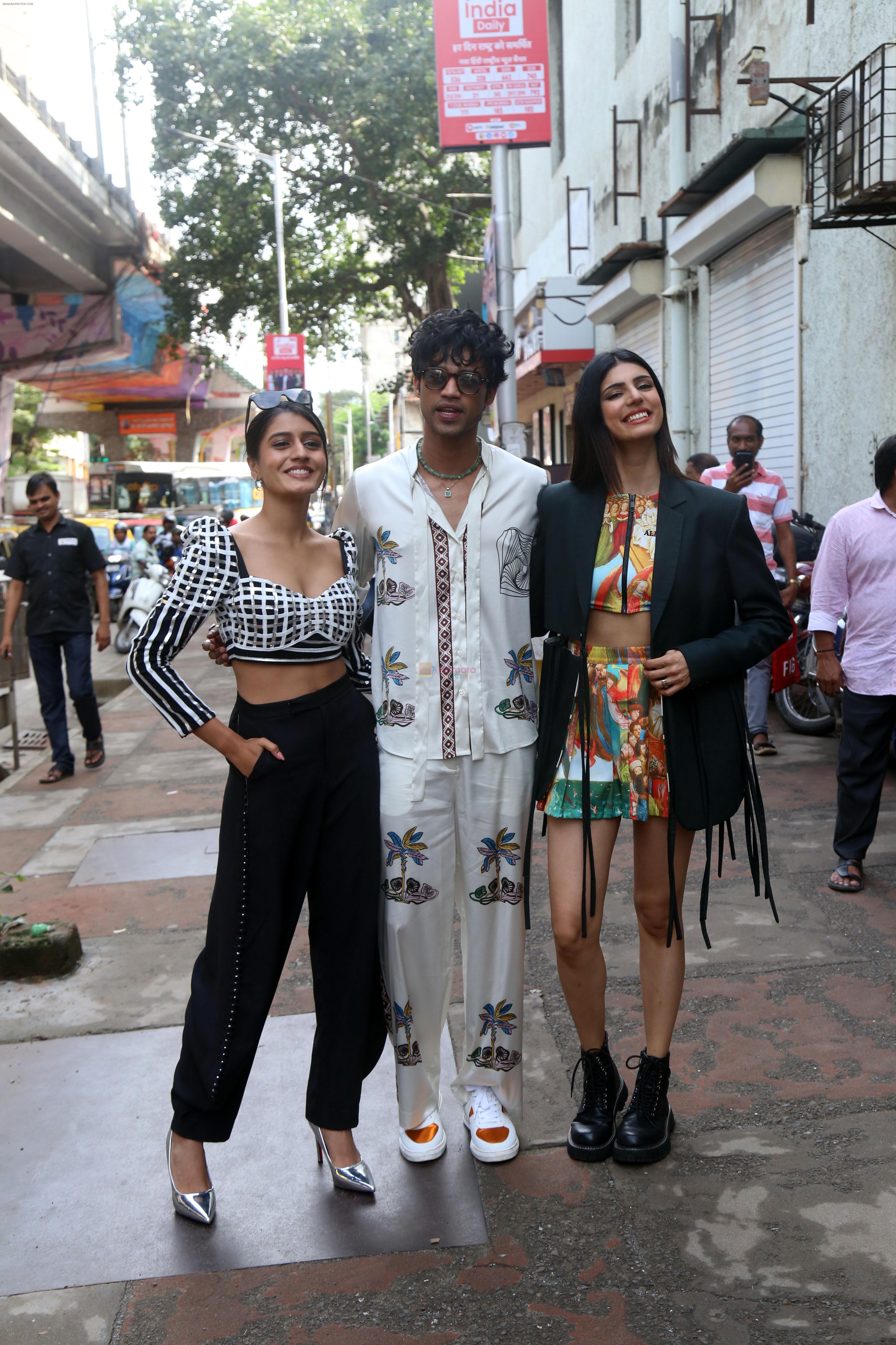 Aadhya Anand, Babil Khan, Medha Rana Pose to promote film Friday Night Plan at Radio Station Lower Parel on 23rd August 2023