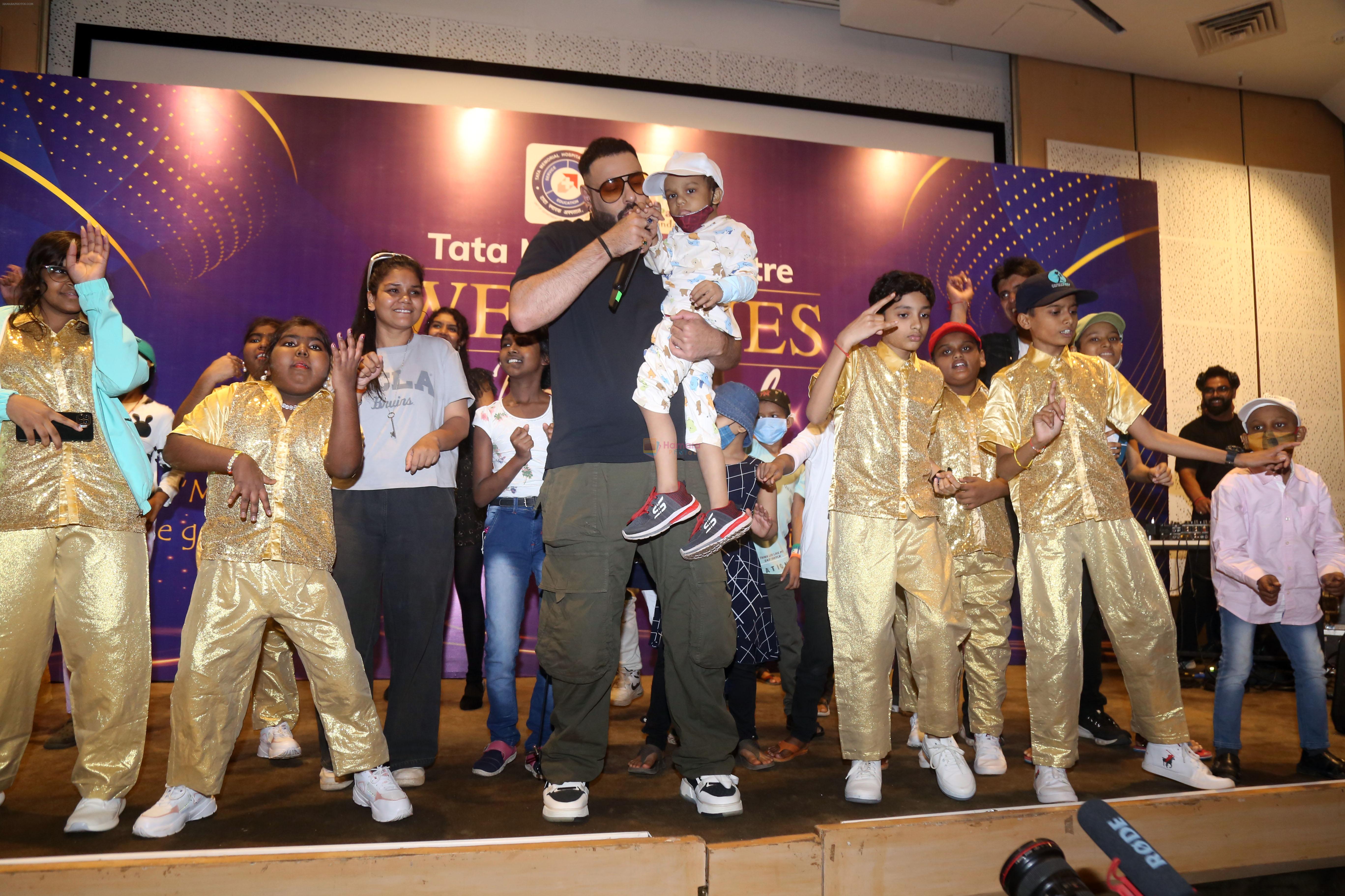 Rapper Badshah performs for children at the The Tata Memorial Hospital on 23rd August 2023