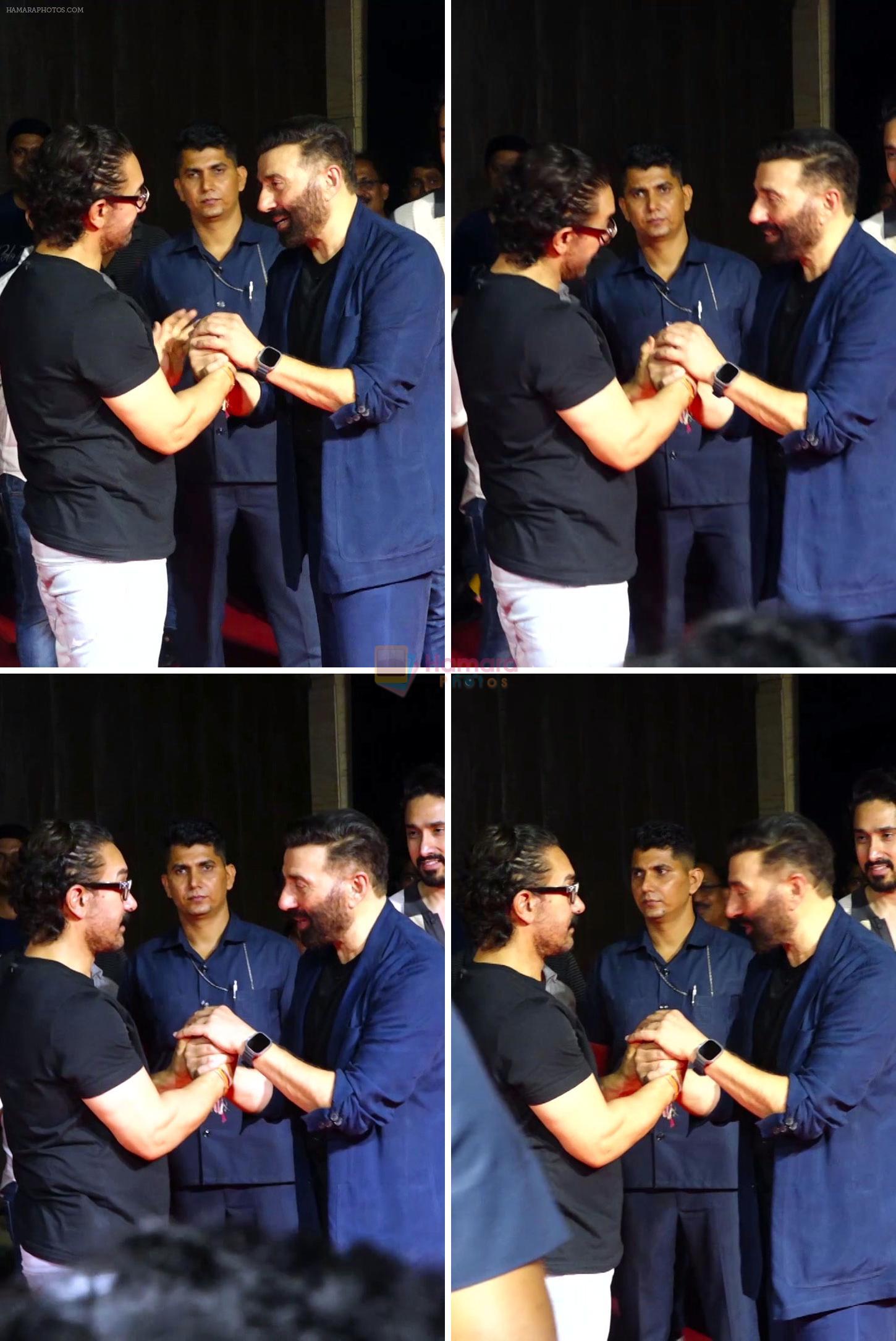 Aamir Khan, Sunny Deol at Gadar 2 Success Party on 2nd Sept 2023