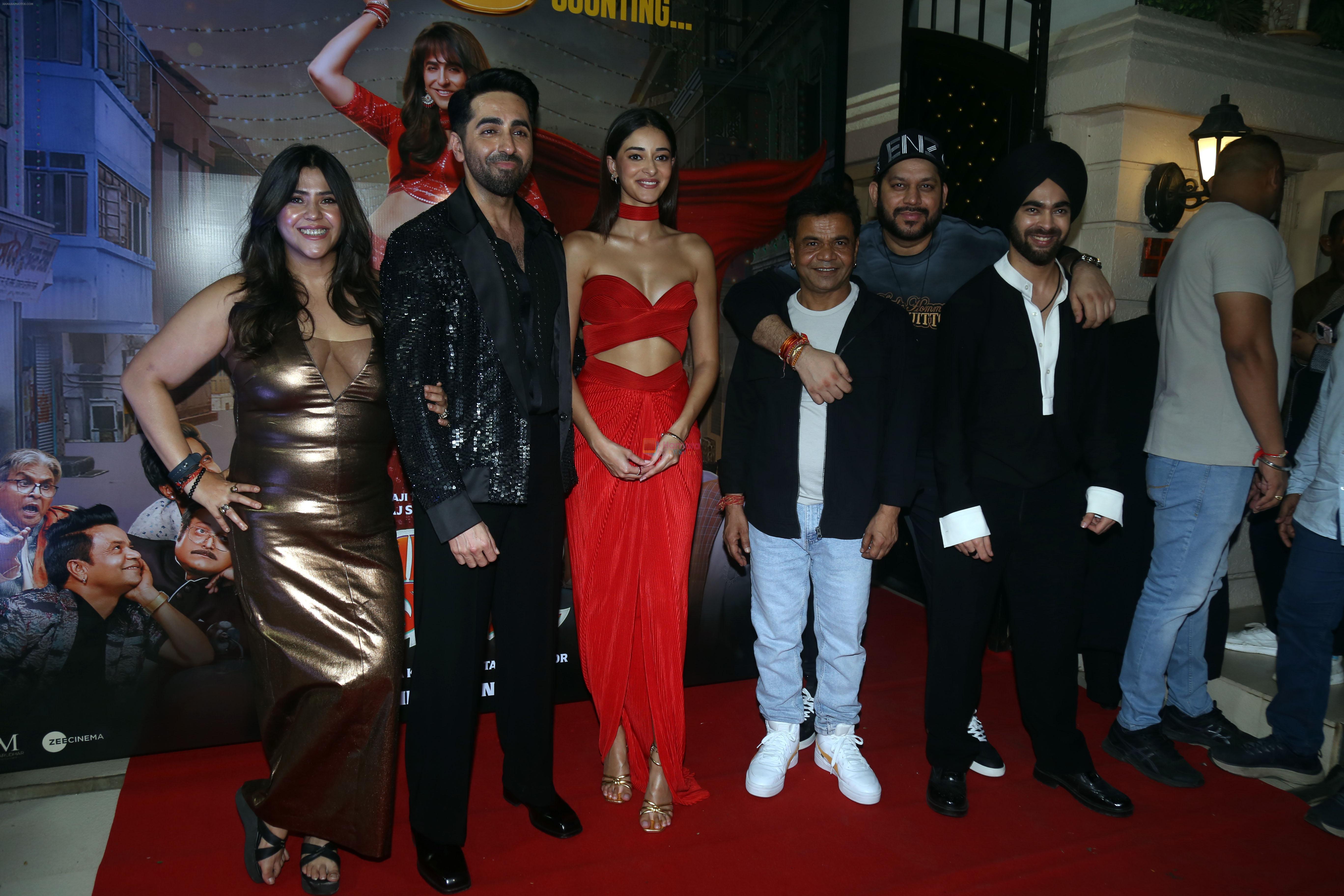 Ananya Panday, Ayushmann Khurrana, Ekta Kapoor, Manjot Singh, Raaj Shaandilyaa, Rajpal Yadav attends Dream Girl 2 Success Party on 6th Sept 2023