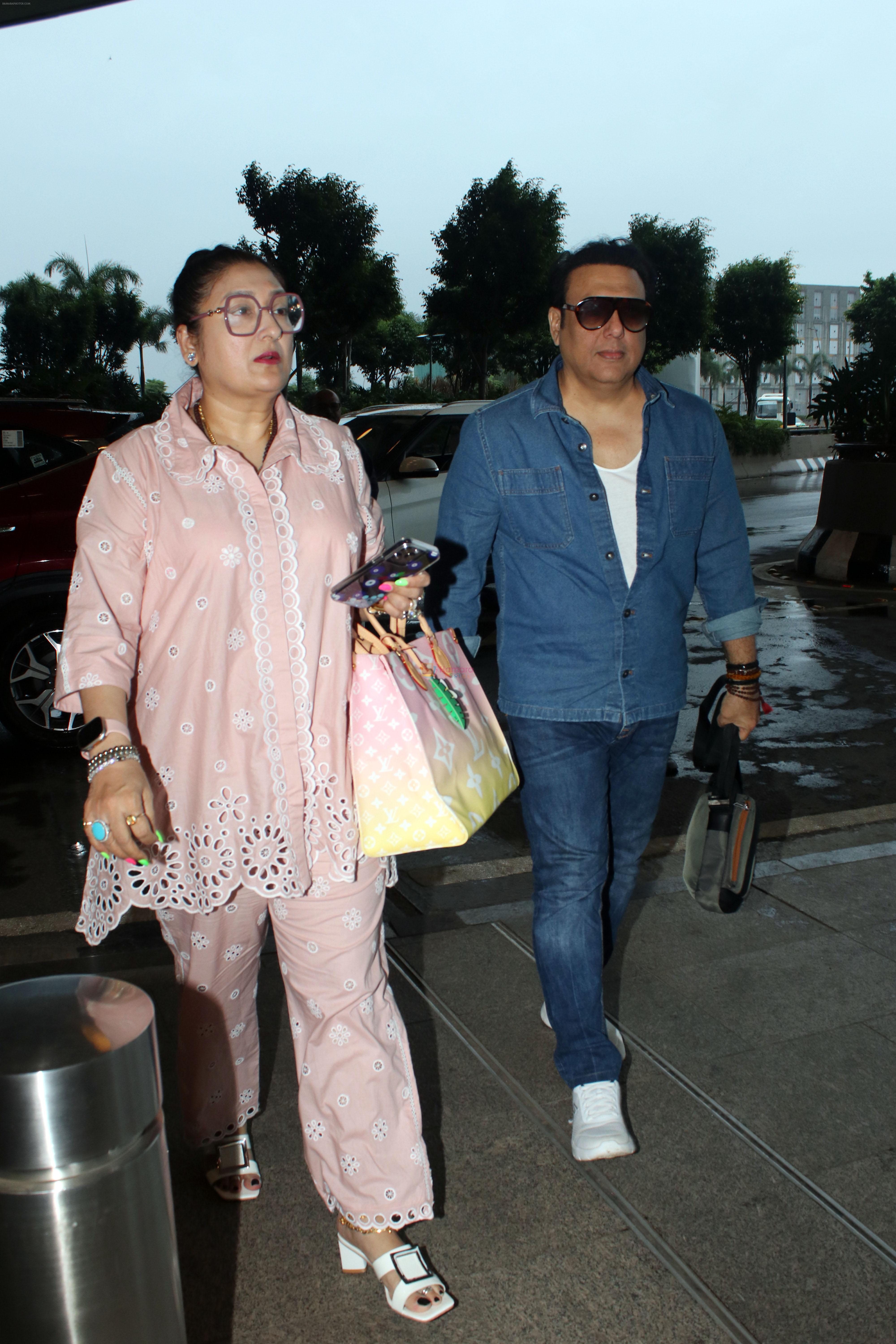 Govinda, Sunita Ahuja seen at the airport on 07 Sept 2023