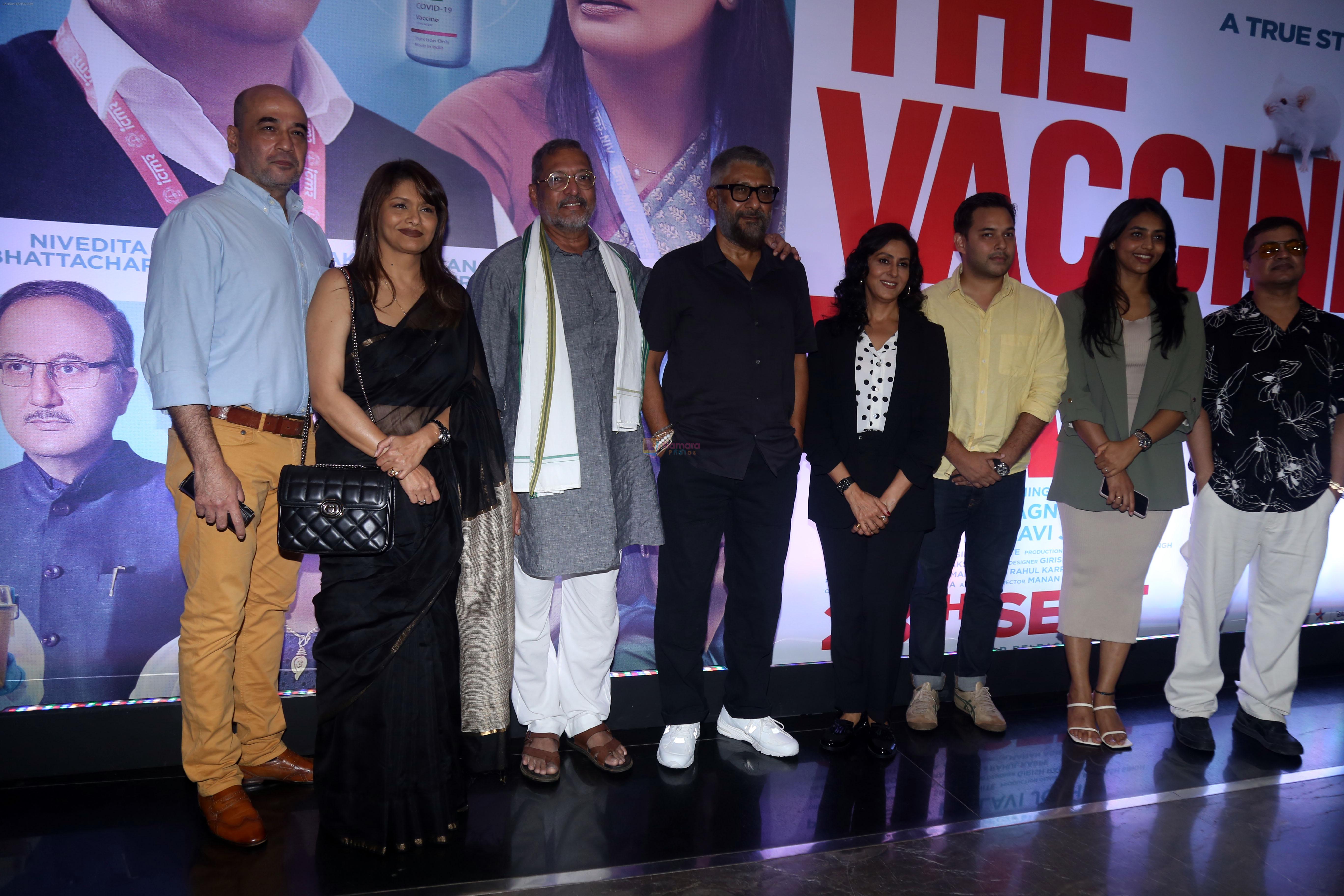 Mohan Kapoor, Nana Patekar, Nivedita Bhattacharya, Pallavi Joshi, Sapthami Gowda, Vivek Agnihotri attends The Vaccine War Trailer Launch on 12th Sept 2023