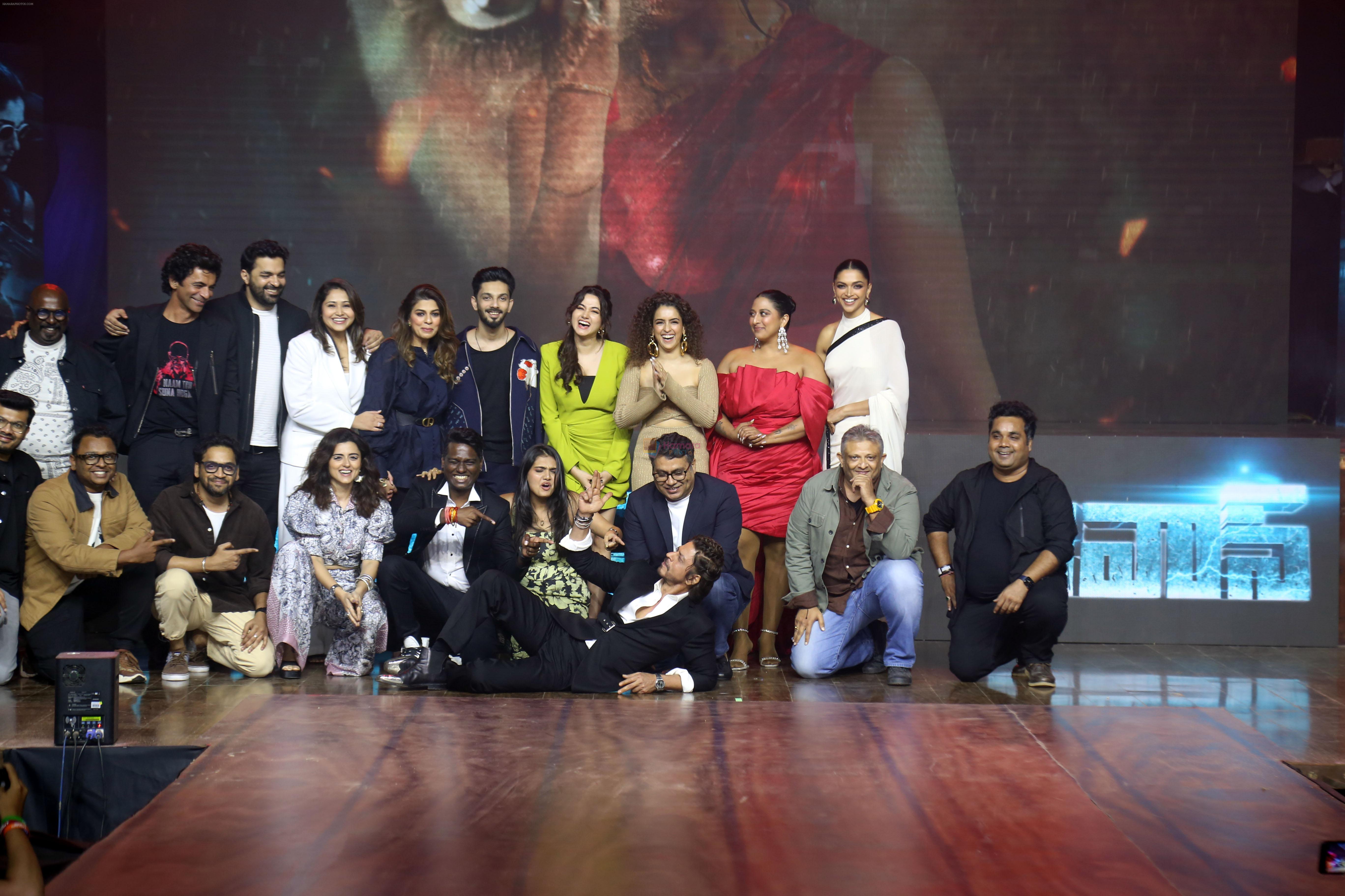 Aaliyah Qureshi, Anirudh Ravichander, Atlee Kumar, Deepika Padukone, Gaurav Verma, Leher Khan, Riddhi Dogra, Sanya Malhotra, Sunil Grover at Jawan Film Success Press Conference on 15th Sept 2023