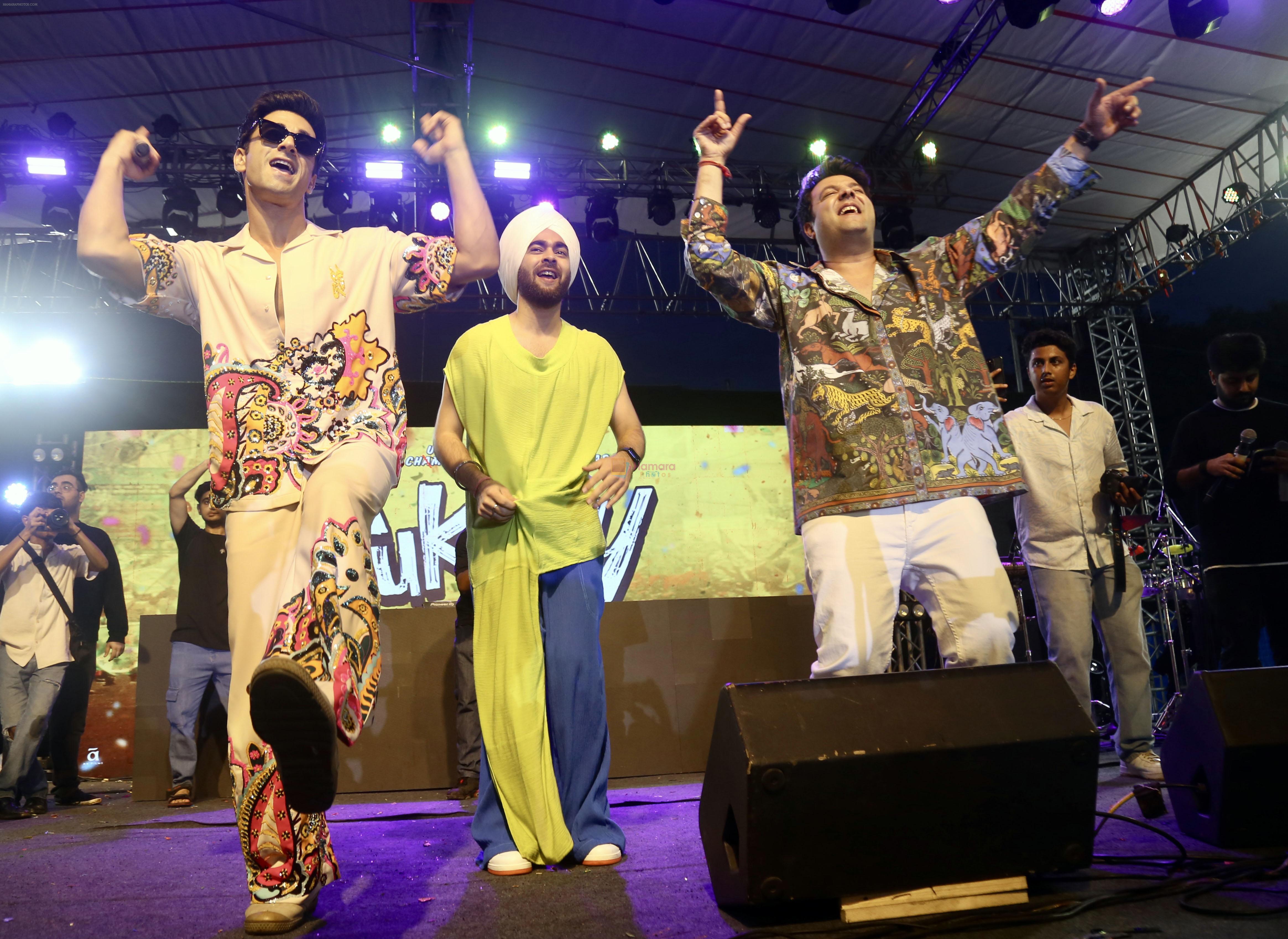 Manjot Singh, Pulkit Samrat, Varun Sharma attends the Fukrey 3 Movie Promotion on 16th Sept 2023