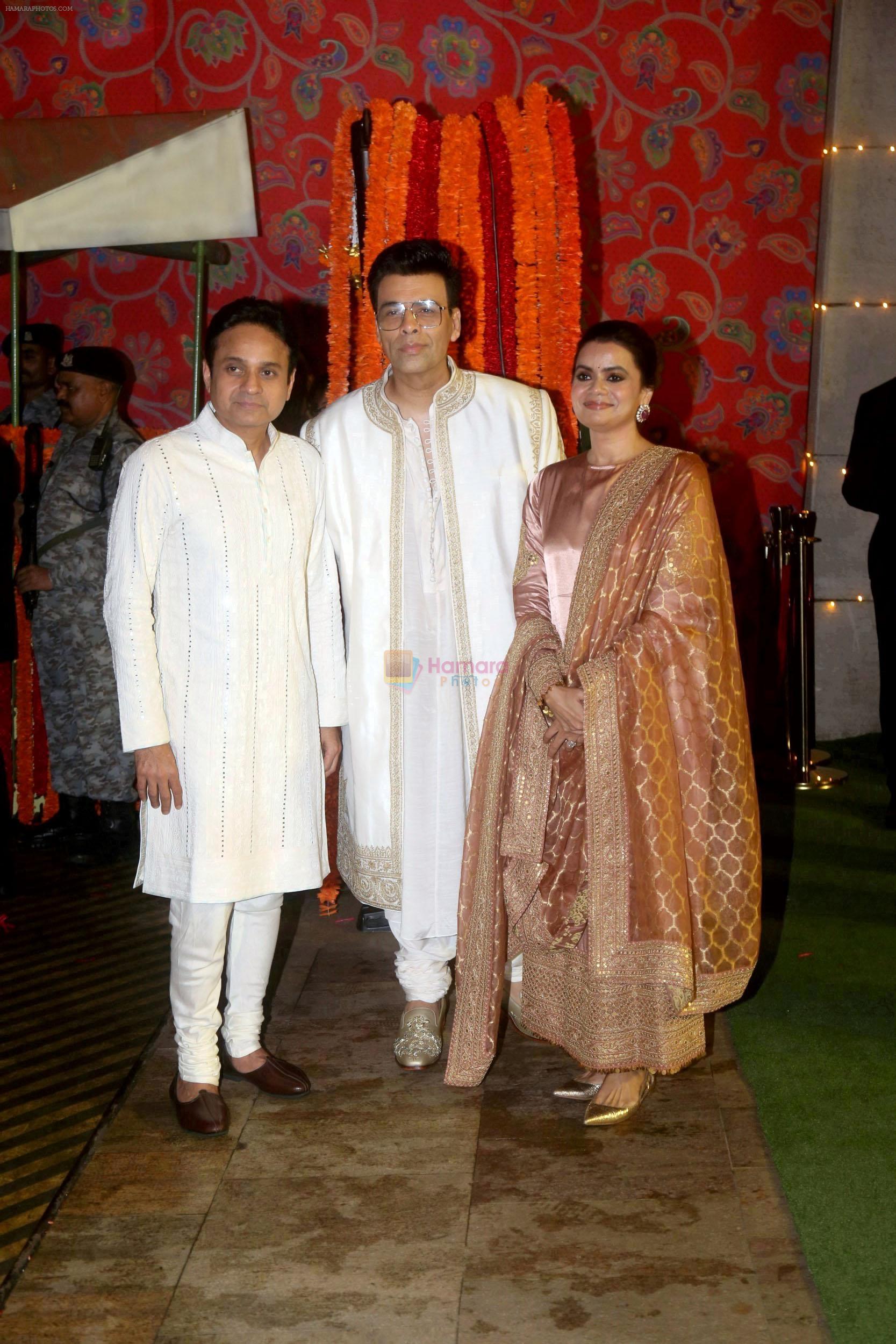 Apoorva Mehta, Karan Johar at Ambani House Antilia for Ganpati Darshan on 19th Sept 2023