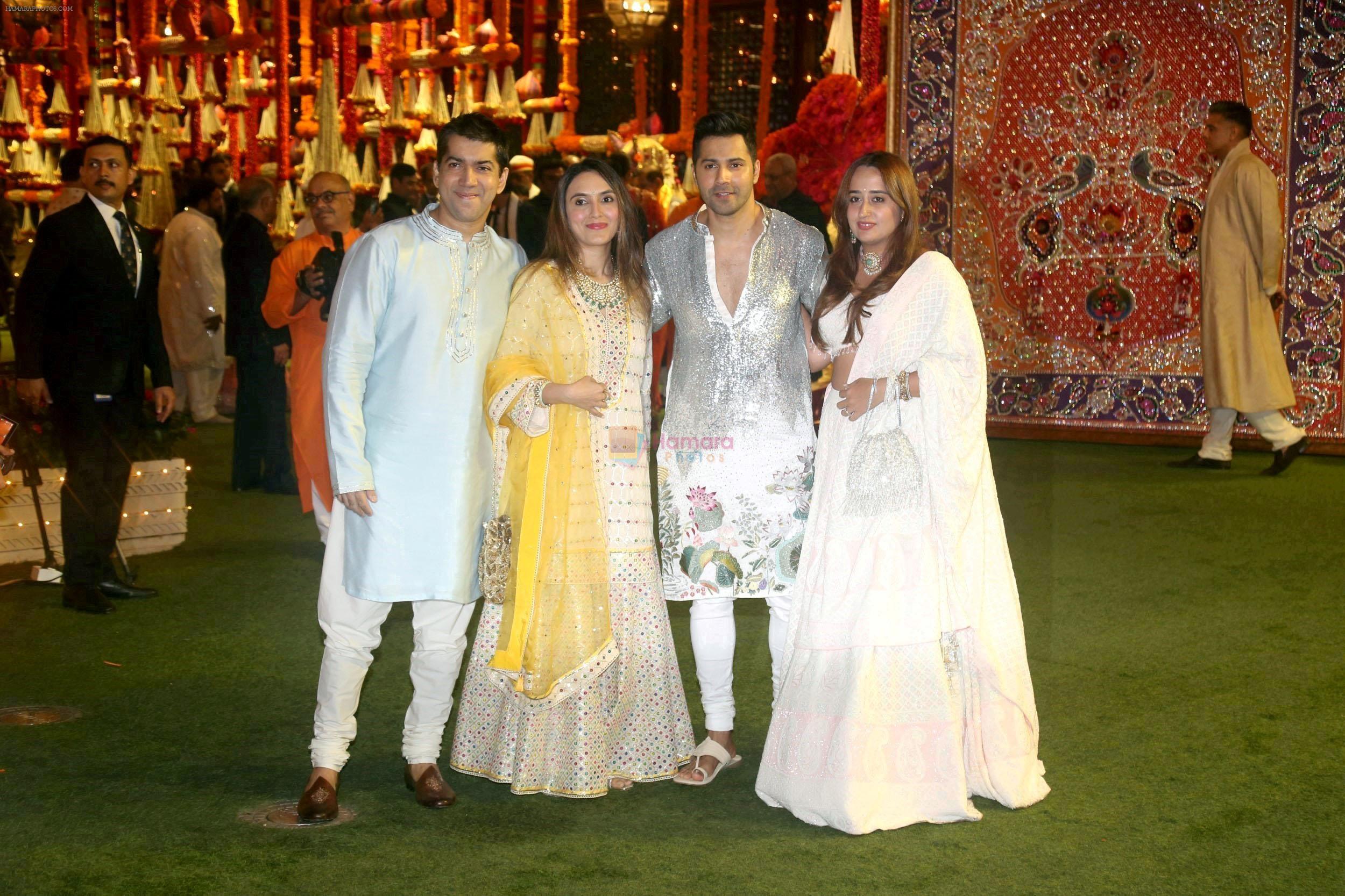 Jaanvi Desai Dhawan, Natasha Dalal, Rohit Dhawan, Varun Dhawan at Ambani House Antilia for Ganpati Darshan on 19th Sept 2023
