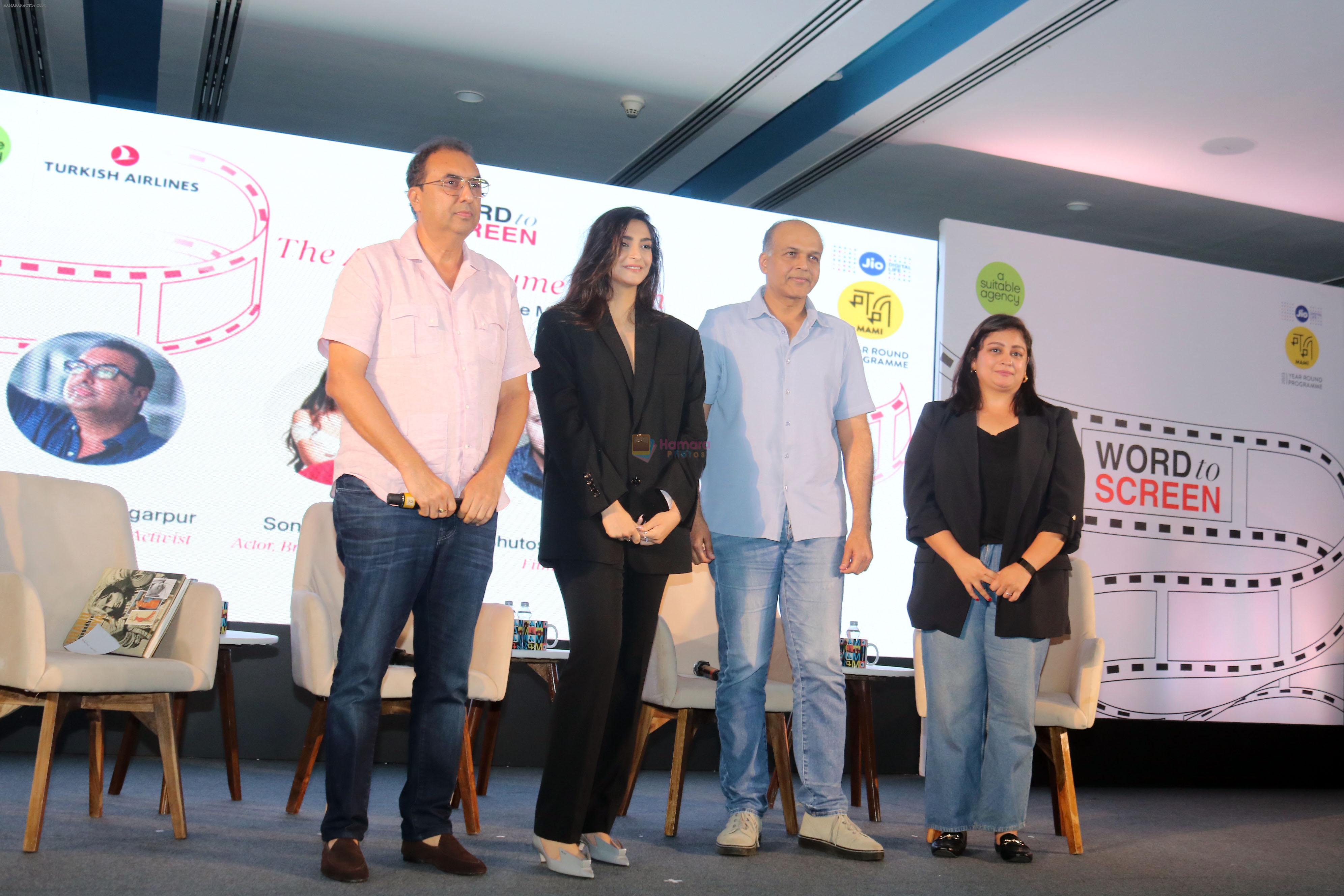 Ashutosh Gowariker, Shivendra Singh Dungarpur, Shruti Kapoor, Sonam Kapoor attends Word to Screen event at Jio Mami Mumbai Film Festival on 26th Sept 2023