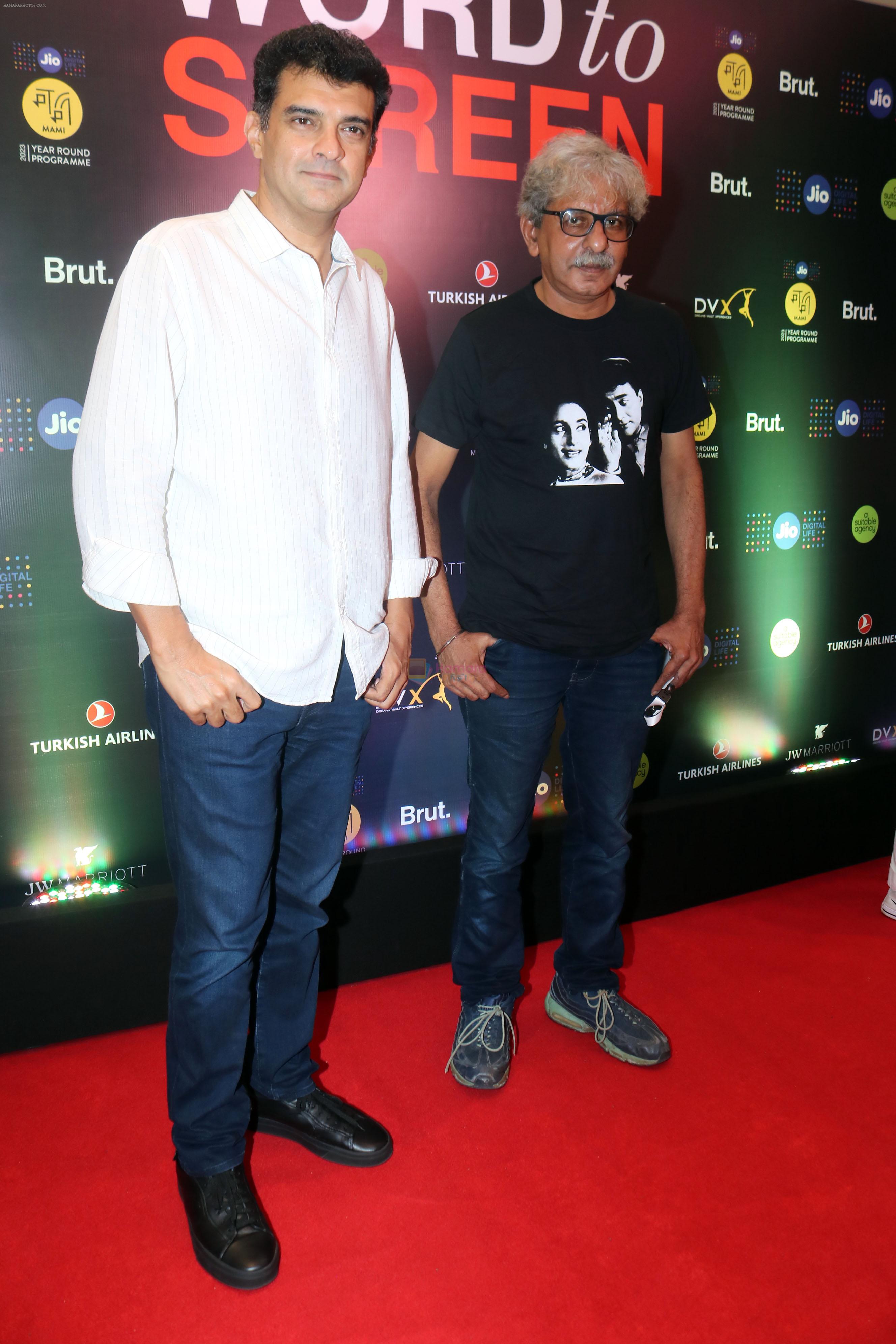 Siddharth Roy Kapur, Sriram Raghavan attends Word to Screen event at Jio Mami Mumbai Film Festival on 26th Sept 2023