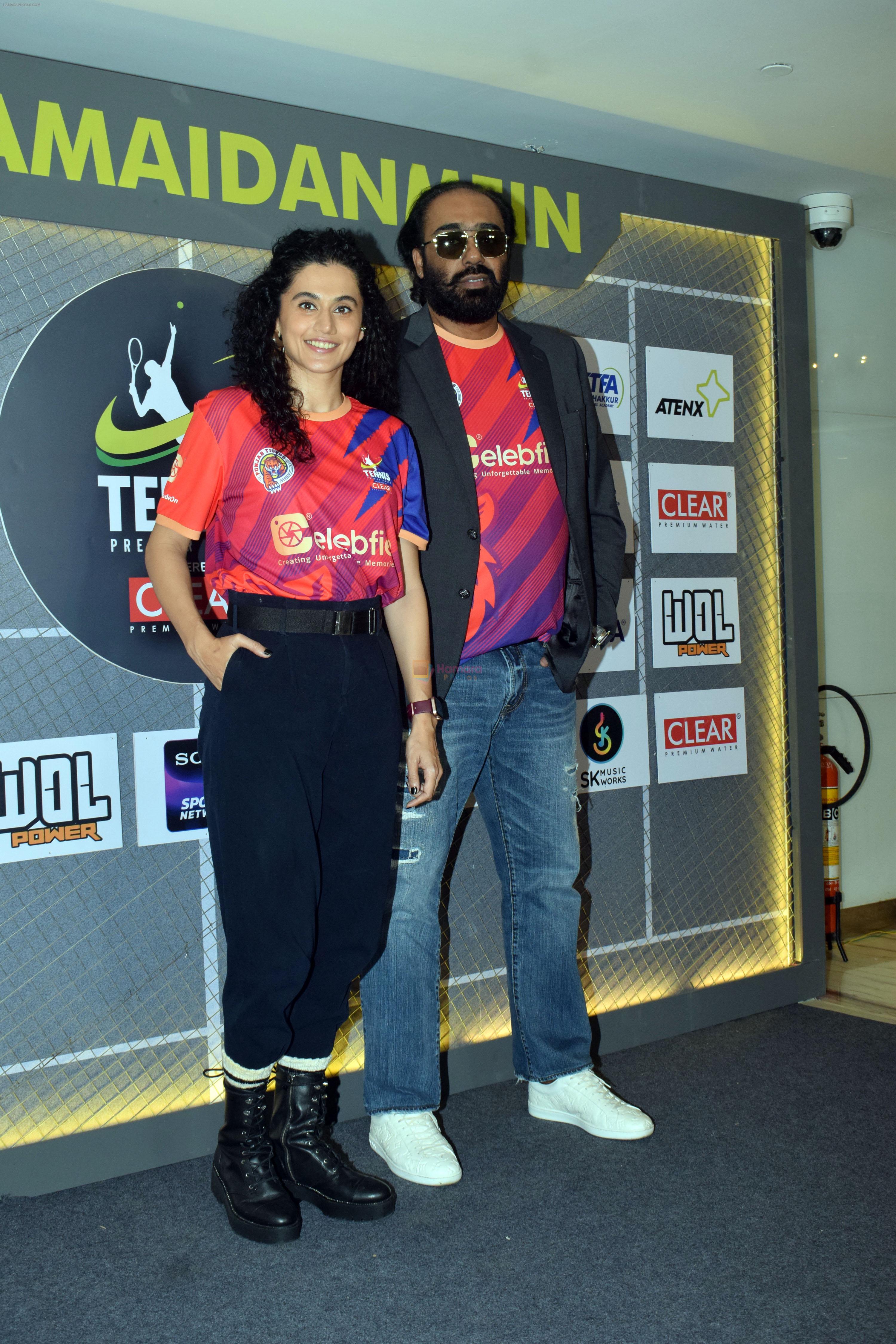 Raminder Singh, Taapsee Pannu attends the Tennis Premiere League Season 5 Auction on 1st Oct 2023