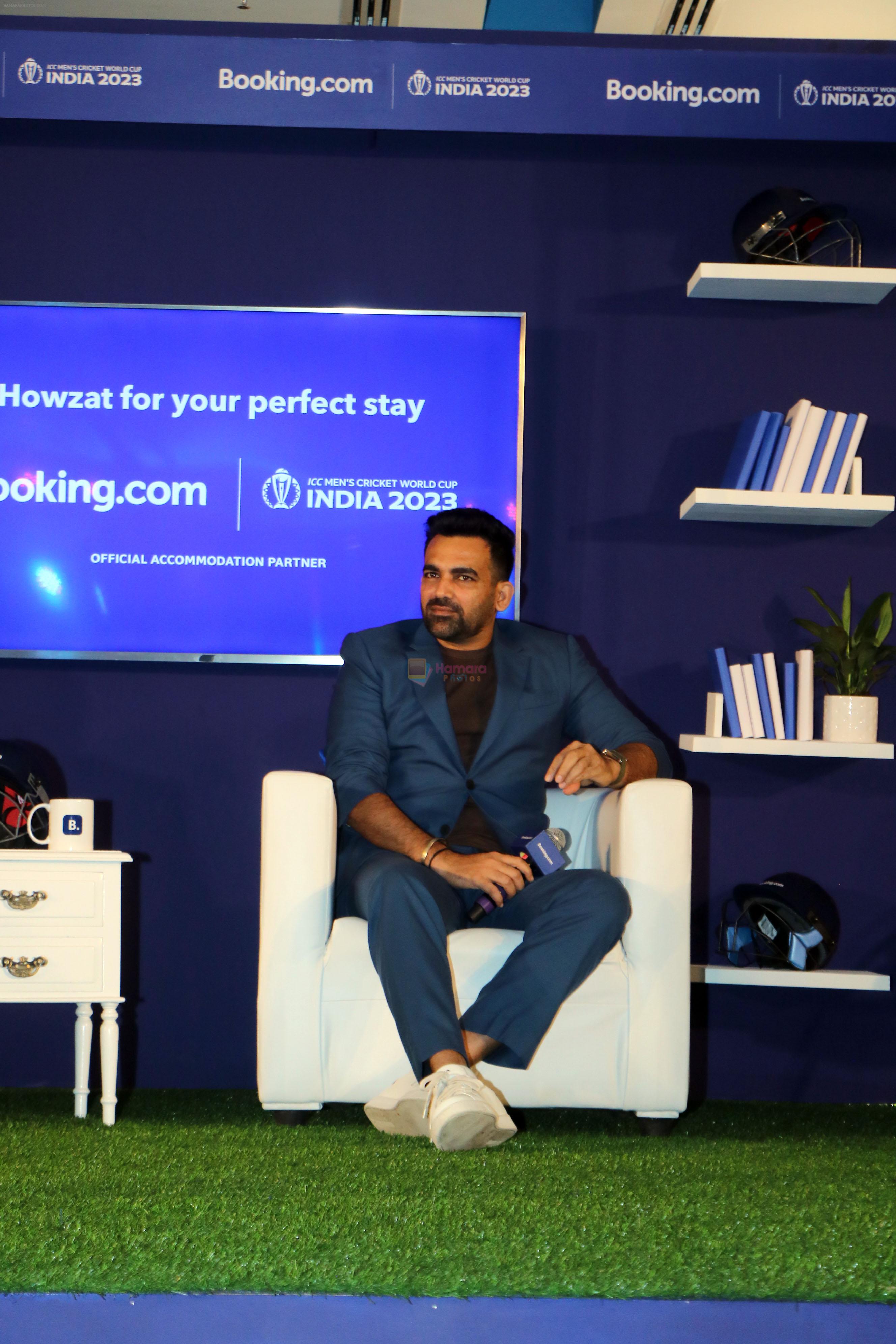 Zaheer Khan at booking.com being official accomodation partner for the ICC Men World Cup 2023 on 3rd Oct 2023