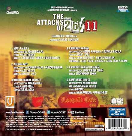 The Attacks Of 26-11 CD Inlay - Back