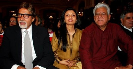 Nandita and Om Puri with Amitabh Bachchan