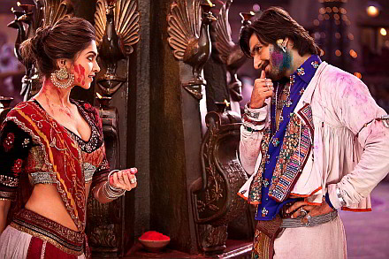 Deepika Padukone as Leela, Ranveer Singh as Ram in Ramleela