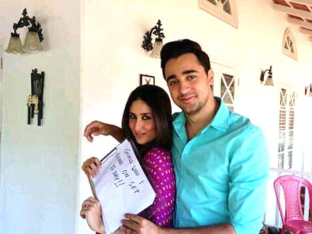 Kareena Kapoor and Imran Khan on the sets of Gori Tere Pyaar Mein