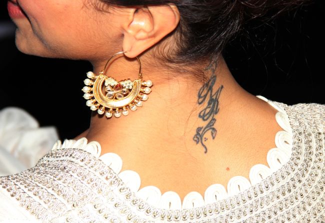 Deepika Padukone Tattoo on Neck