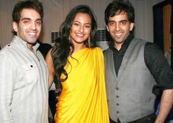 Sonakshi Sinha with brothers Luv and Kush Sinha
