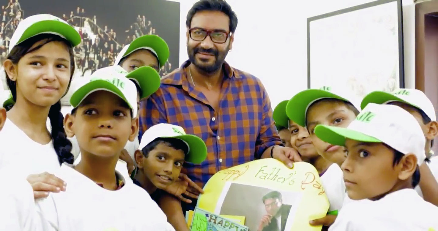 Ajay Devgan with children of the NGO