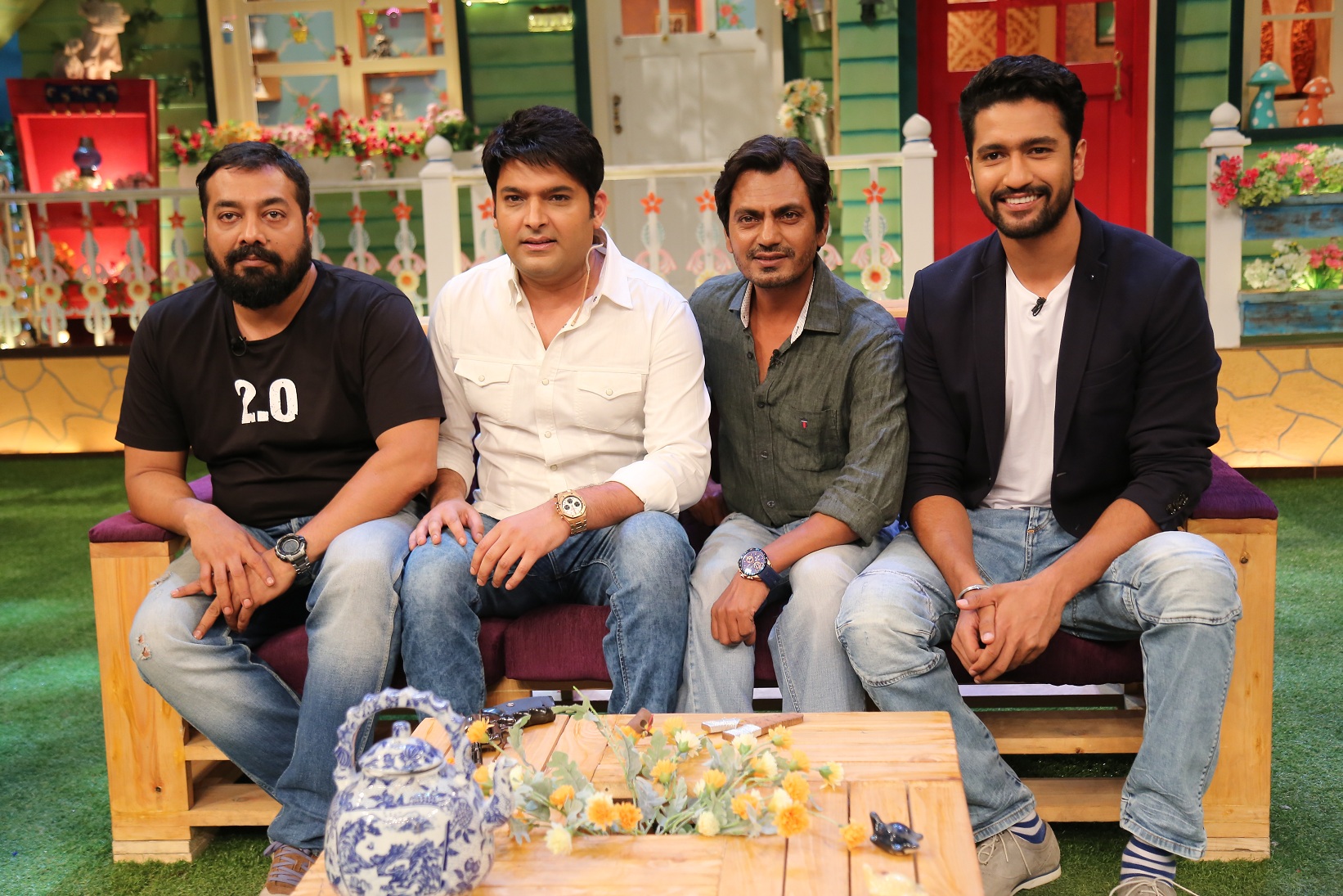 Nawazuddin Siddiqui, Vicky Kaushal, Anurag Kashyap, Kapil Sharma promote Raman Raghav 2.0 on the sets of The Kapil Sharma Show on 21st June 2016
