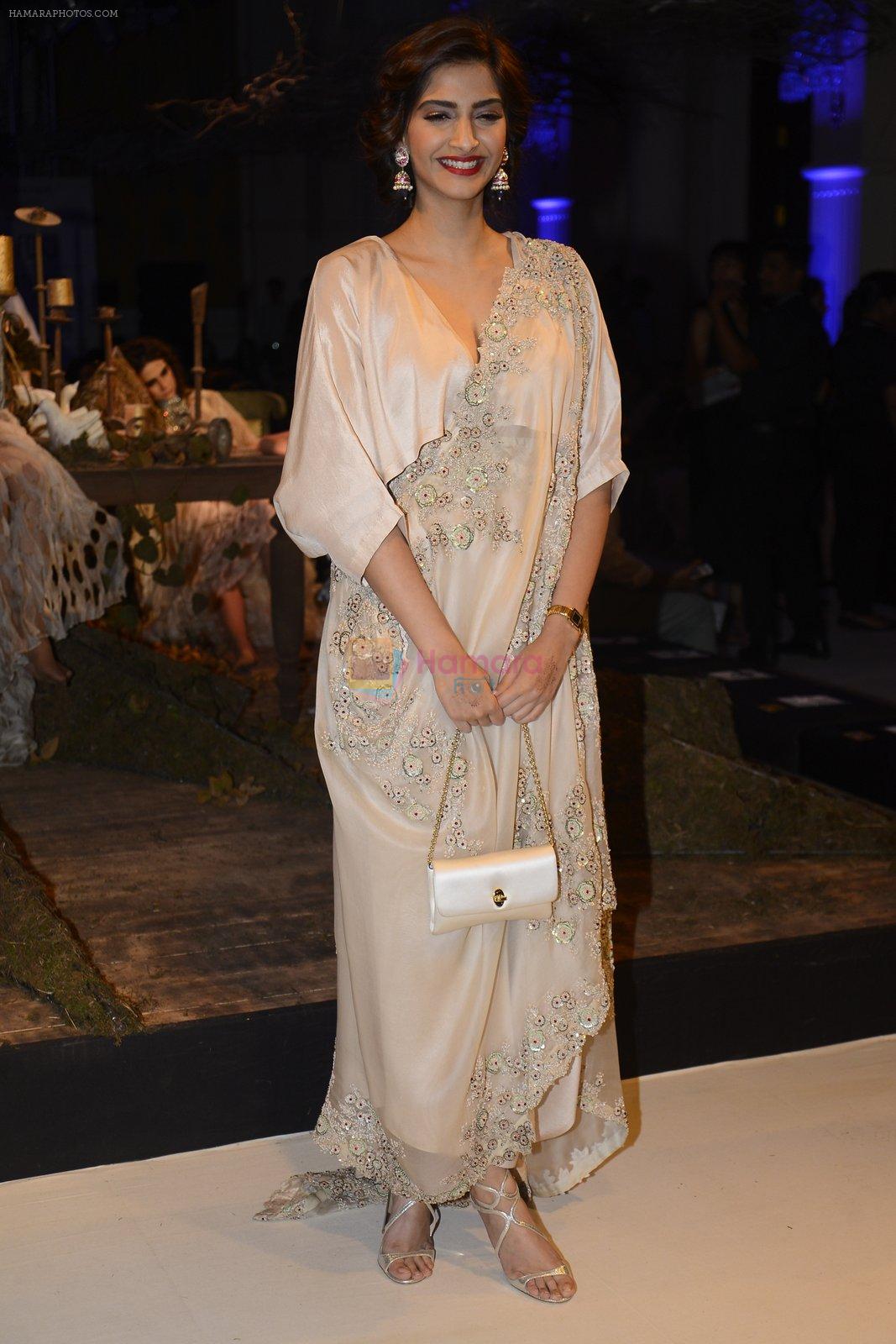 Sonam Kapoor during Anamika Khanna showcase When Time Stood Still at the FDCI India Couture Week 2016 on 22 July 2016