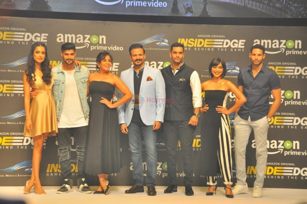 Sarah Jane Dias, Angad Bedi, Tanuj Virwani, Richa Chadda, Vivek Oberoi, Siddhant Chaturvedi, Sayani Gupta at Trailer Launch Of Indiai's 1st Amazon Prime Video Original Series Inside Edge on 16th June 2017