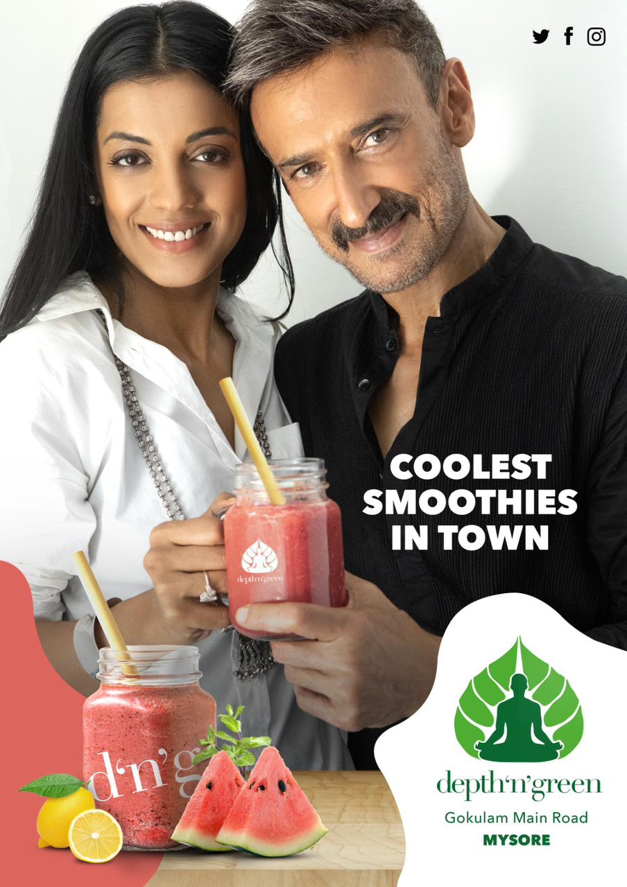 Mugdha Godse and Rahul Dev promote Depth n Green's healthy smoothies