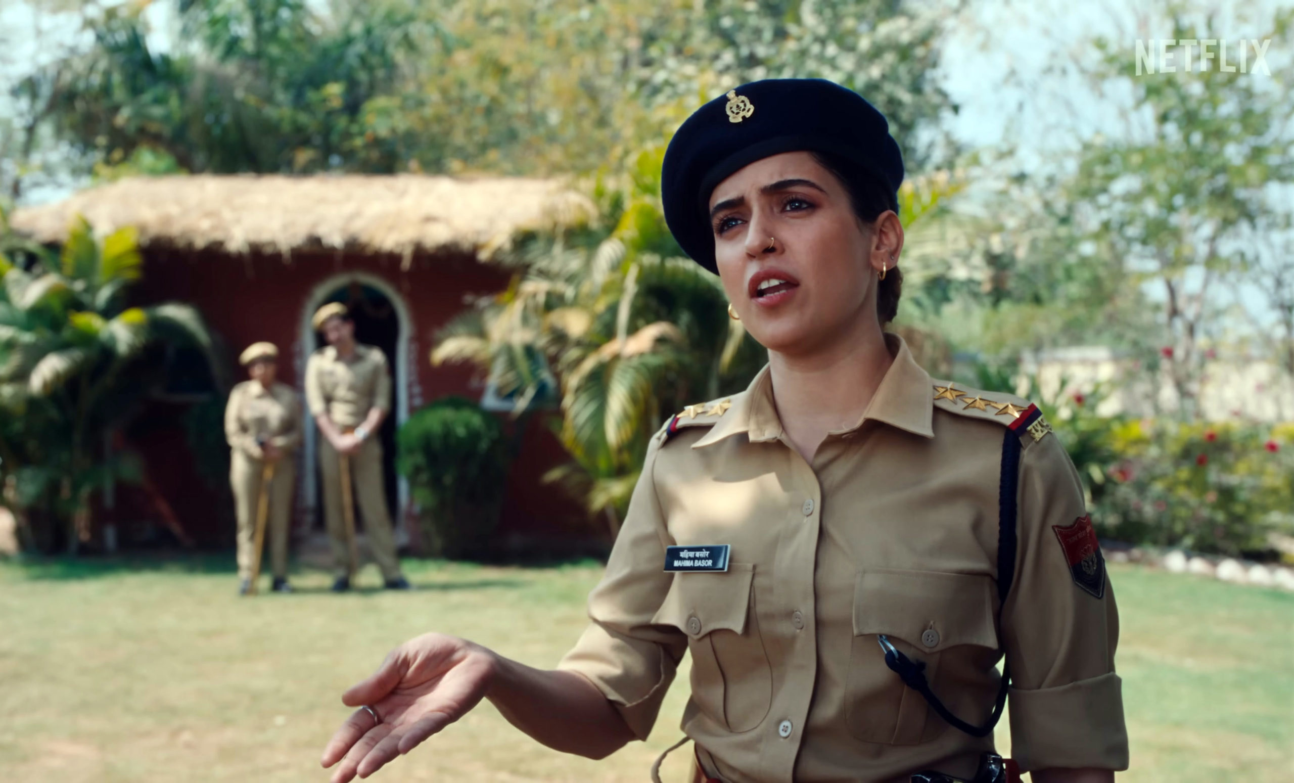 Sanya Malhotra as Mahima Basor in the movie Kathal