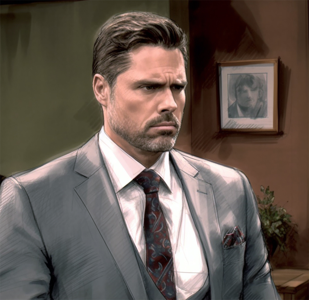 Sketch of Joshua Morrow as Nicholas Newman in The Young and the Restless
