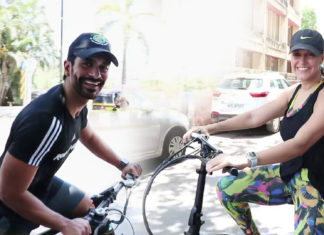 Angad Bedi and Neha Dhupia celebrate World Bicycle Day