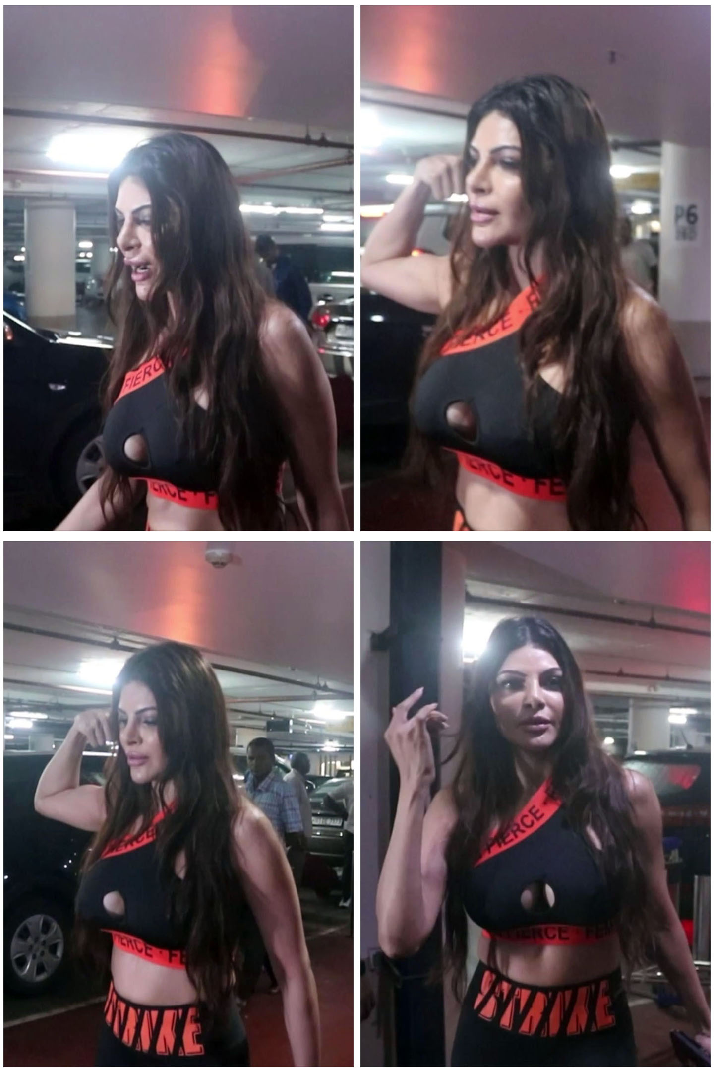 Sherlyn Chopra promoting her music video at the airport on 14 June 2023