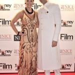 Sandip Soparrkar with British actress Chelsey Baker on Red Carpet at Nice International Film Festival 2016